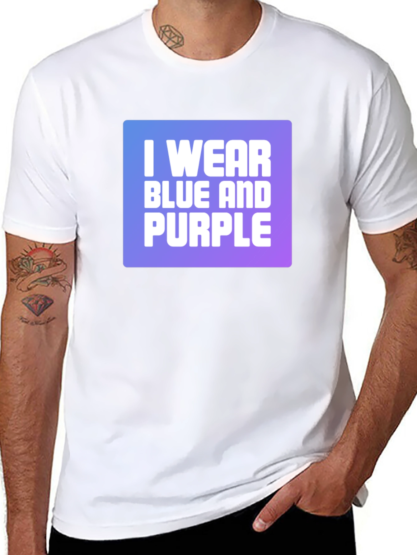 I Wear Blue and Purple Graphic T-Shirt