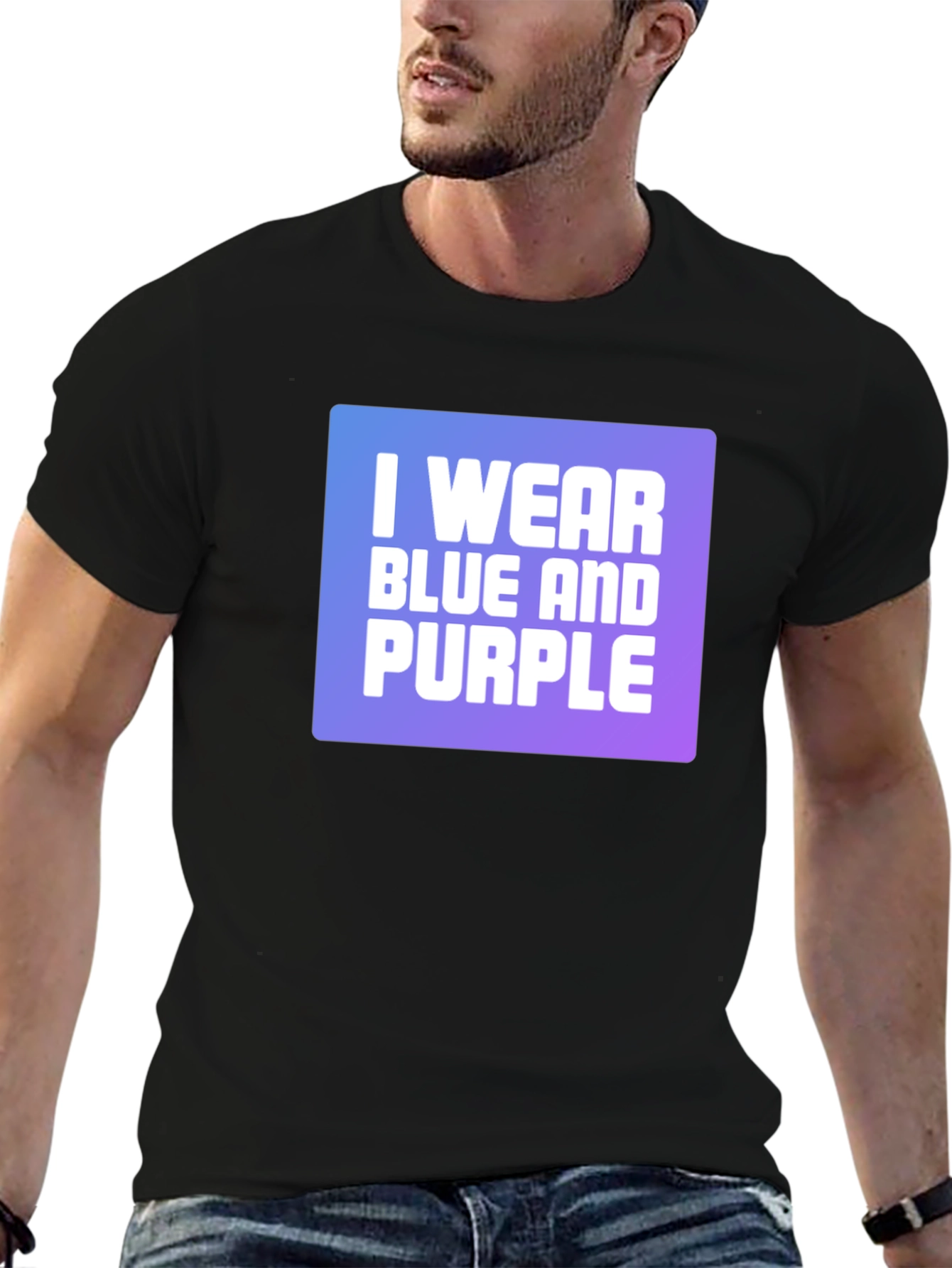 I Wear Blue and Purple Graphic T-Shirt