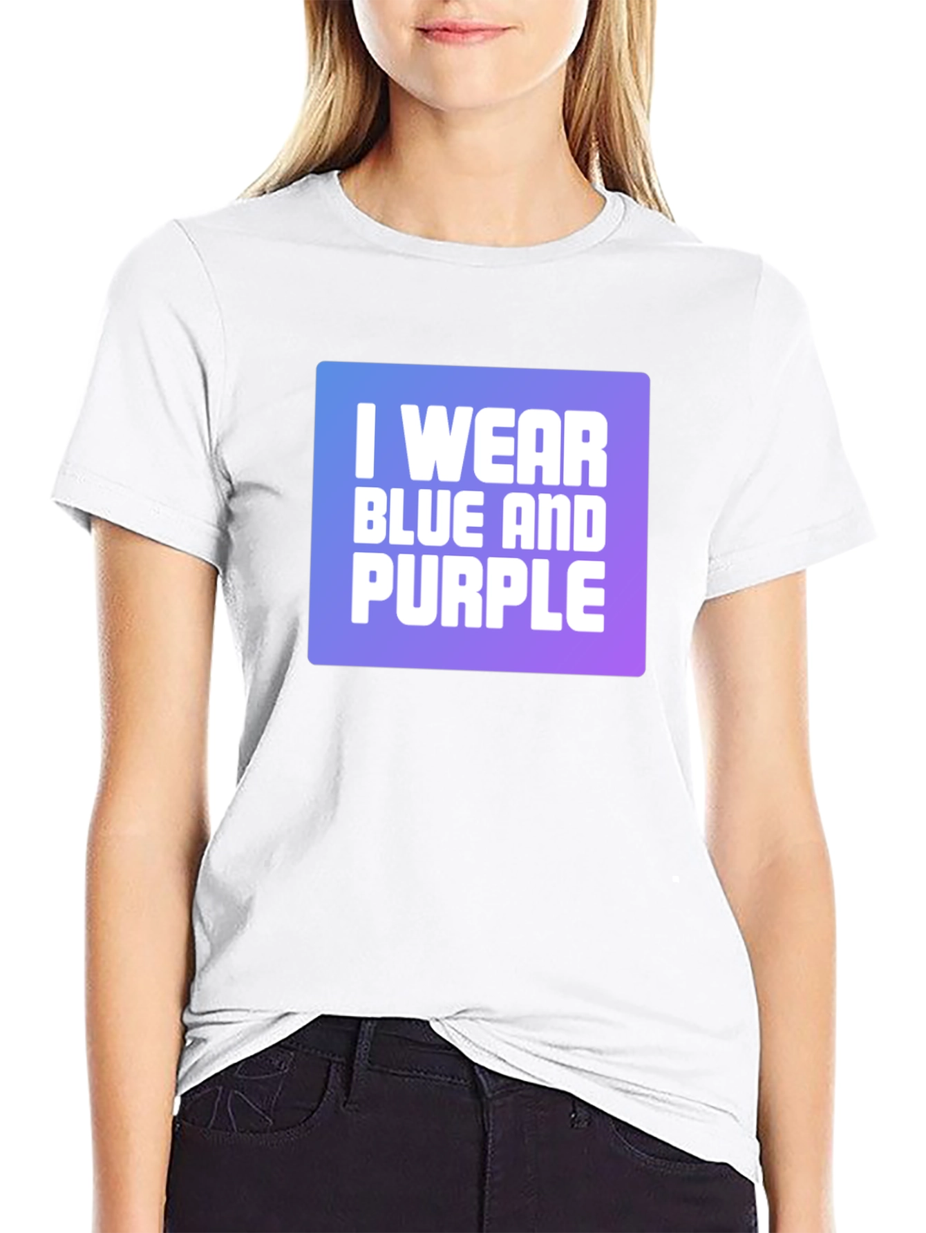 I Wear Blue and Purple Graphic T-Shirt