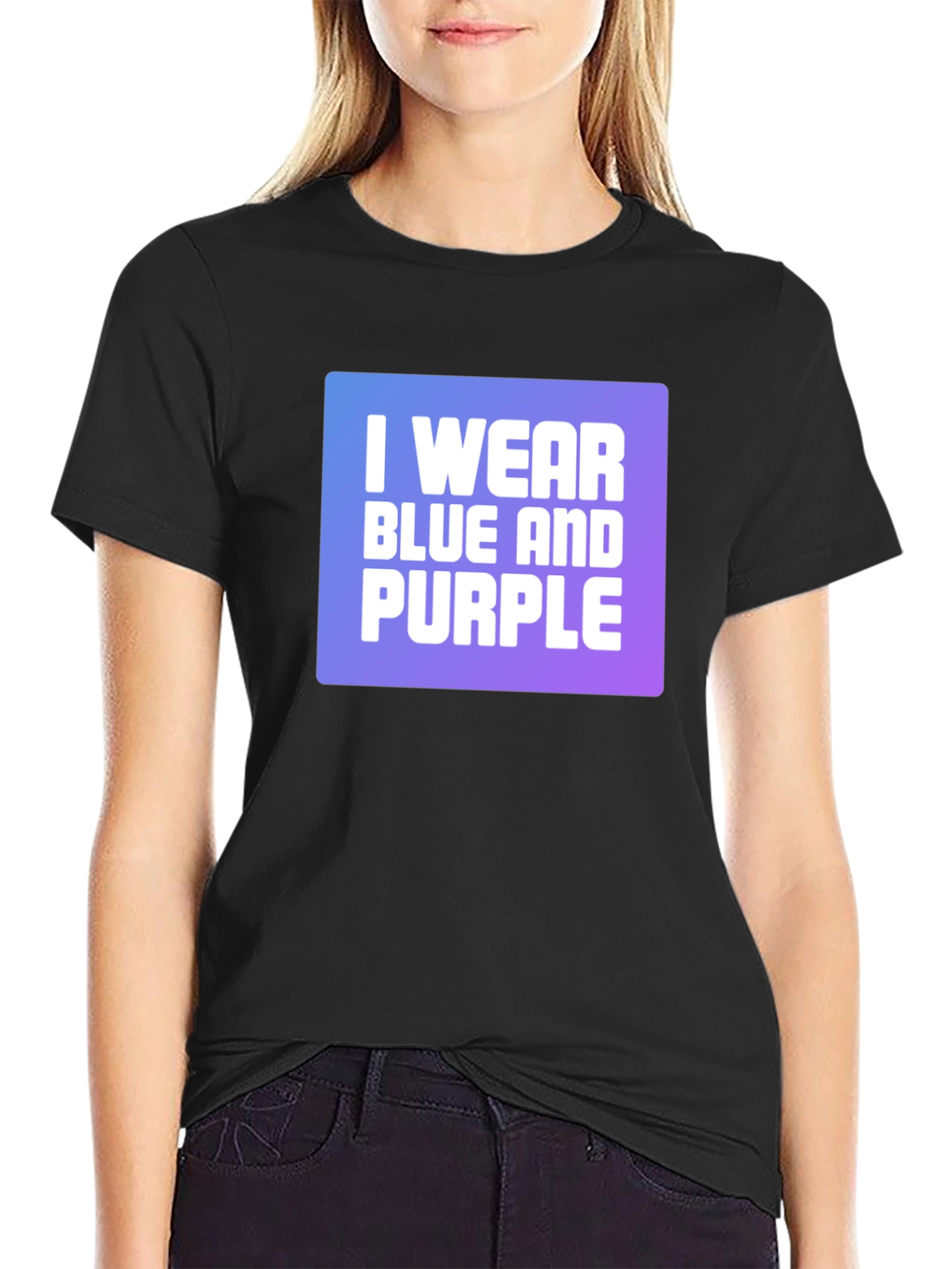 I Wear Blue and Purple Graphic T-Shirt