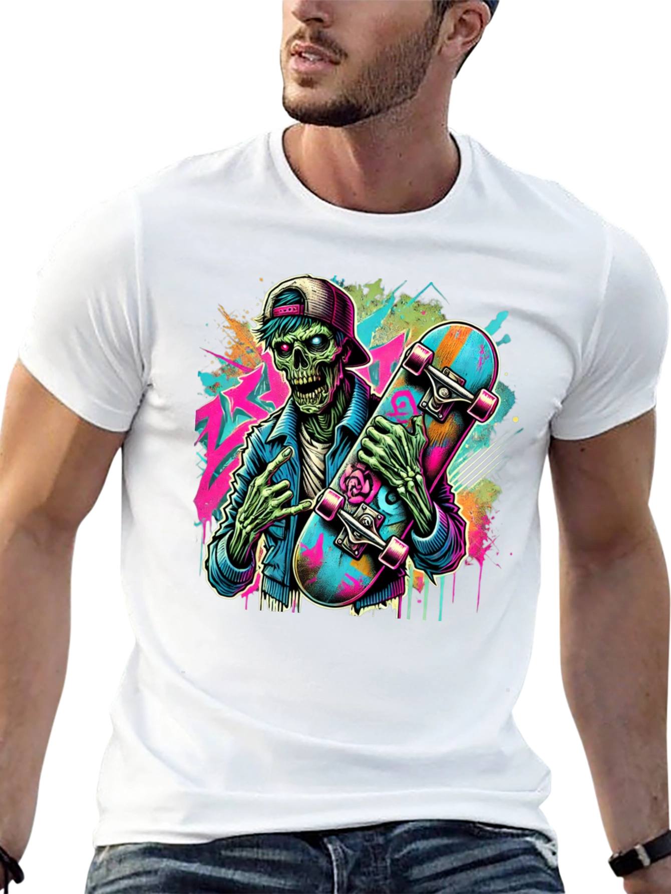 Skateboarding Zombie Graphic Tee