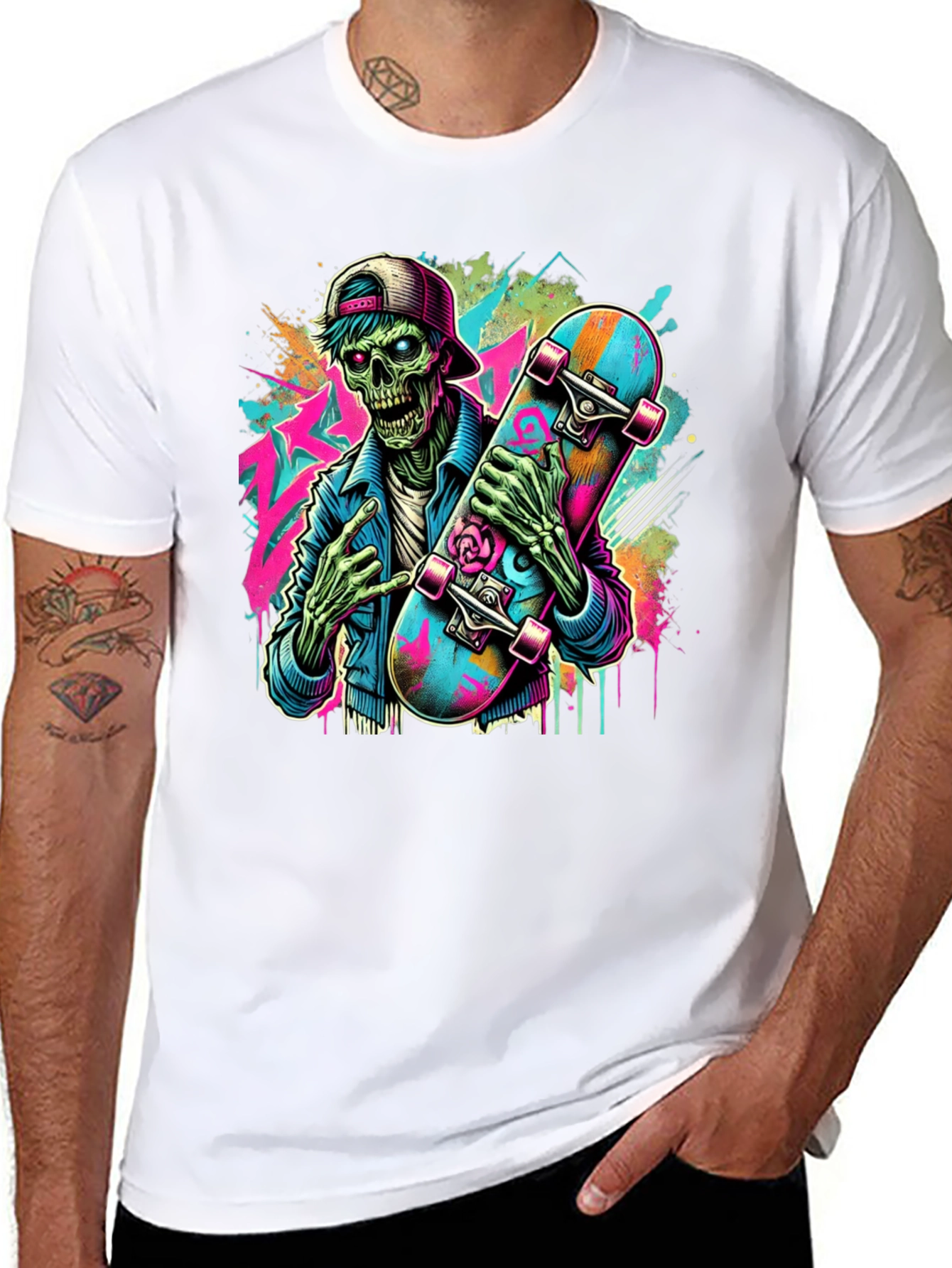 Skateboarding Zombie Graphic Tee