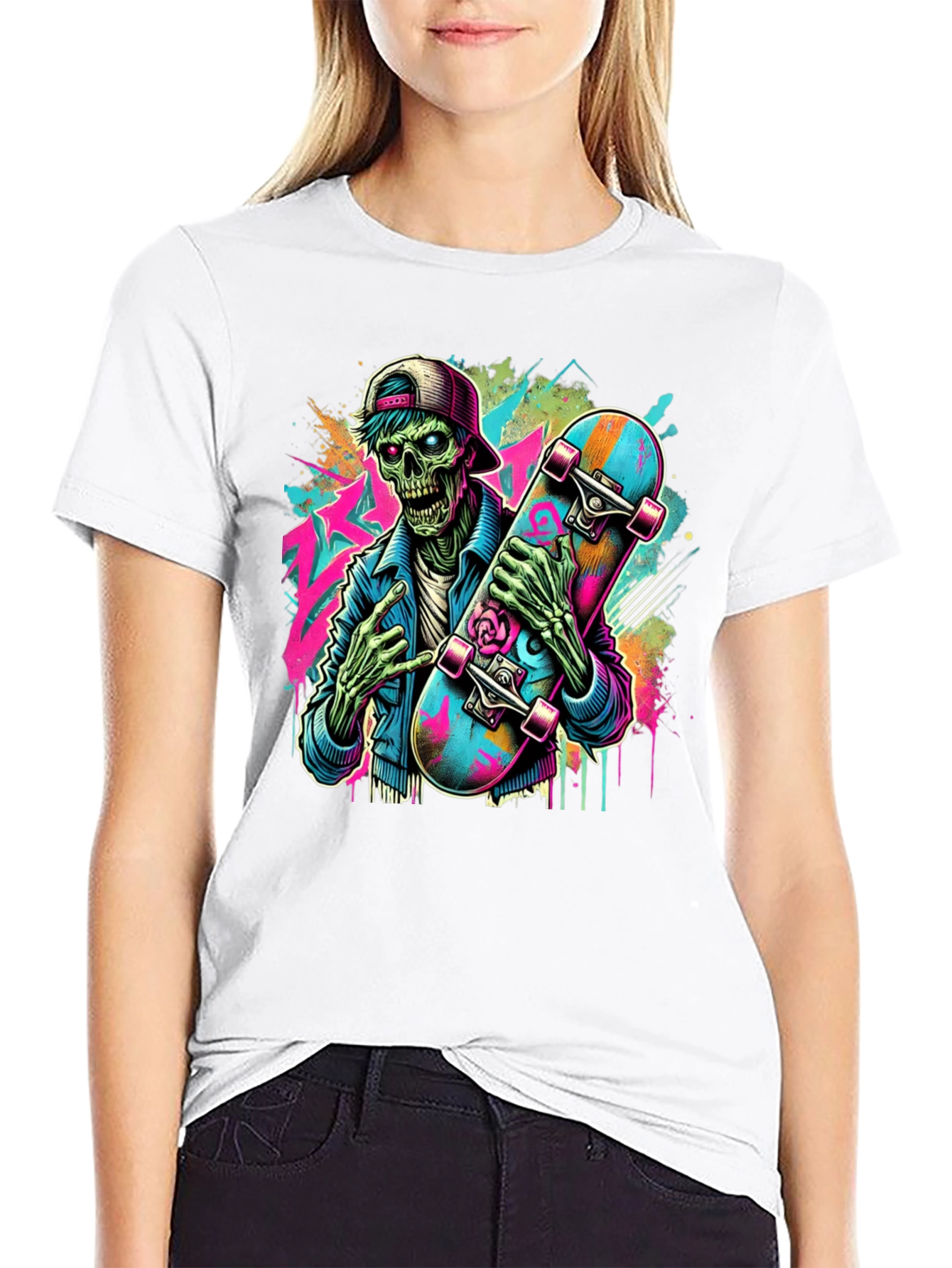 Skateboarding Zombie Graphic Tee