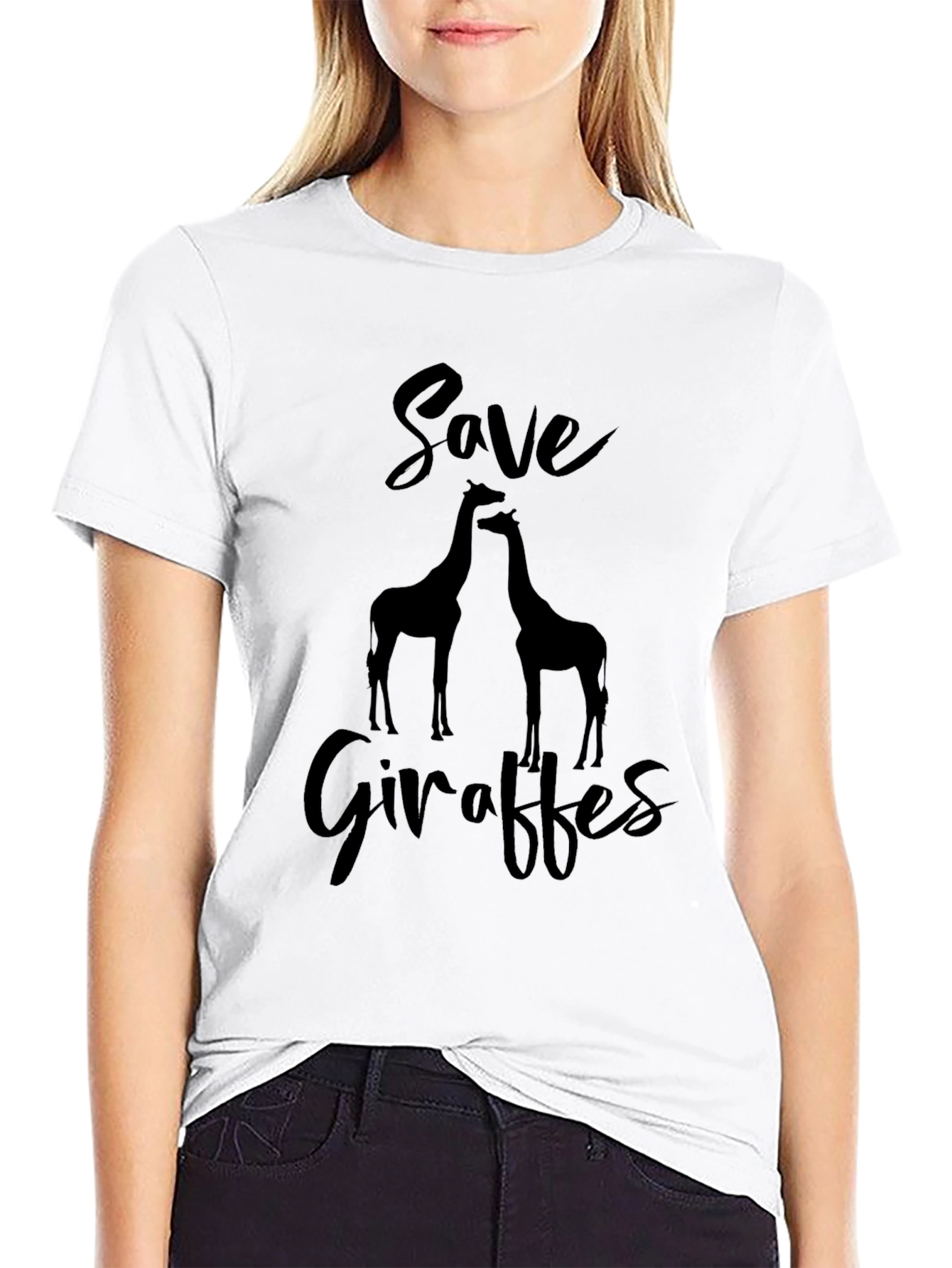 Save Giraffes Graphic Tee - Black