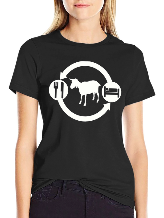 Eat Sleep Goat Repeat Funny Graphic Tee