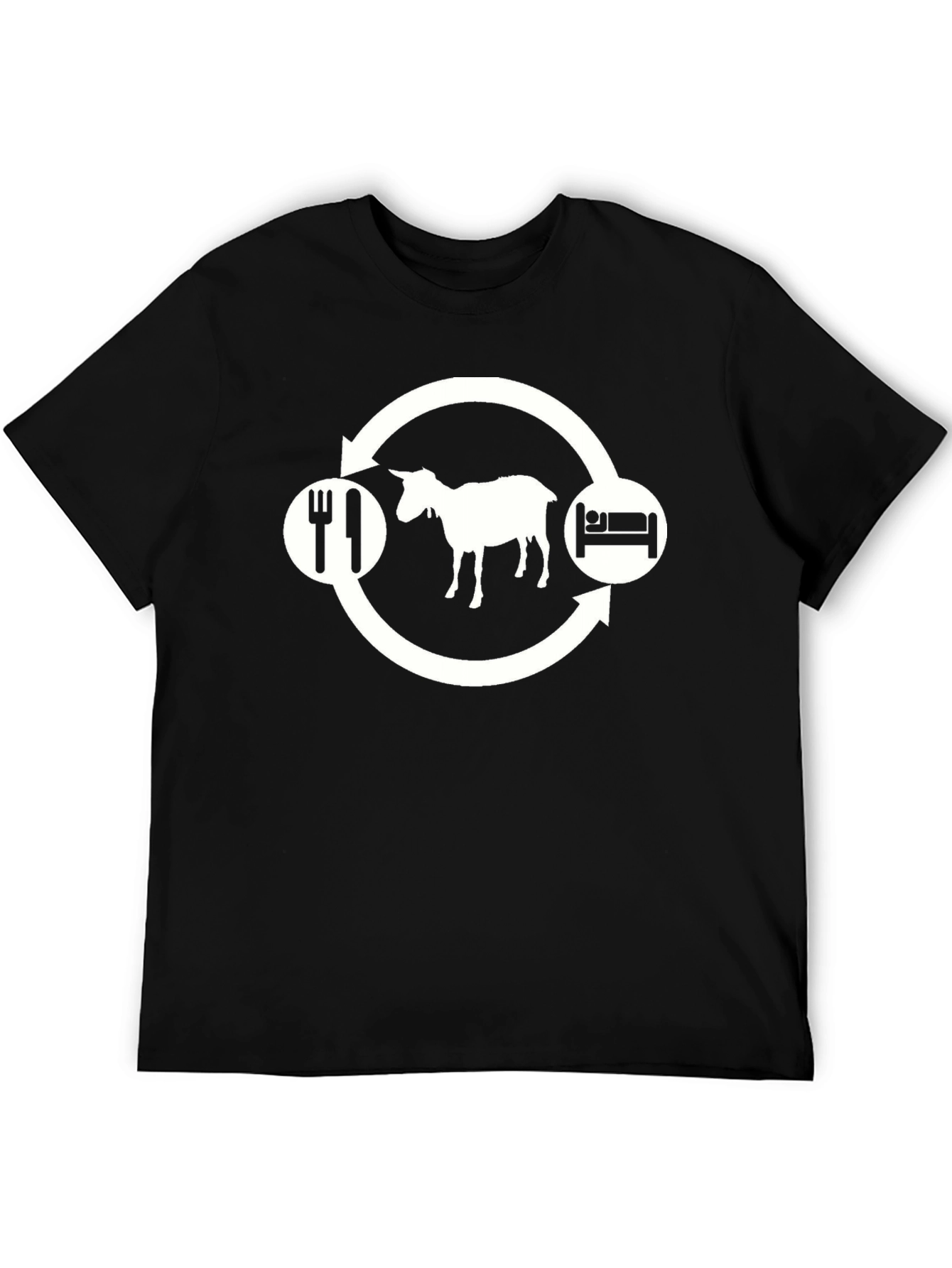 Eat Sleep Goat Repeat Funny Graphic Tee