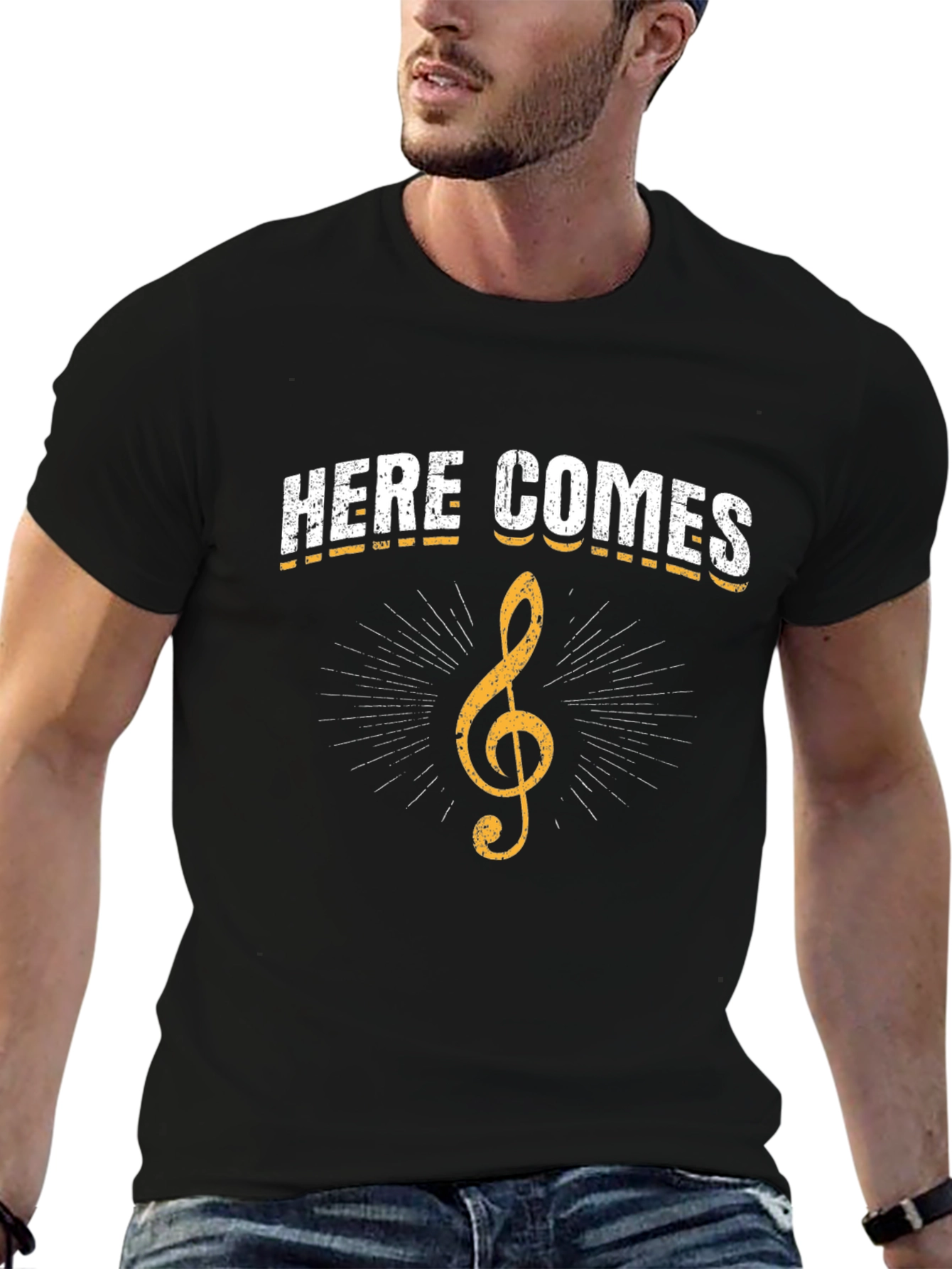 Here Comes Treble Clef Graphic T-Shirt
