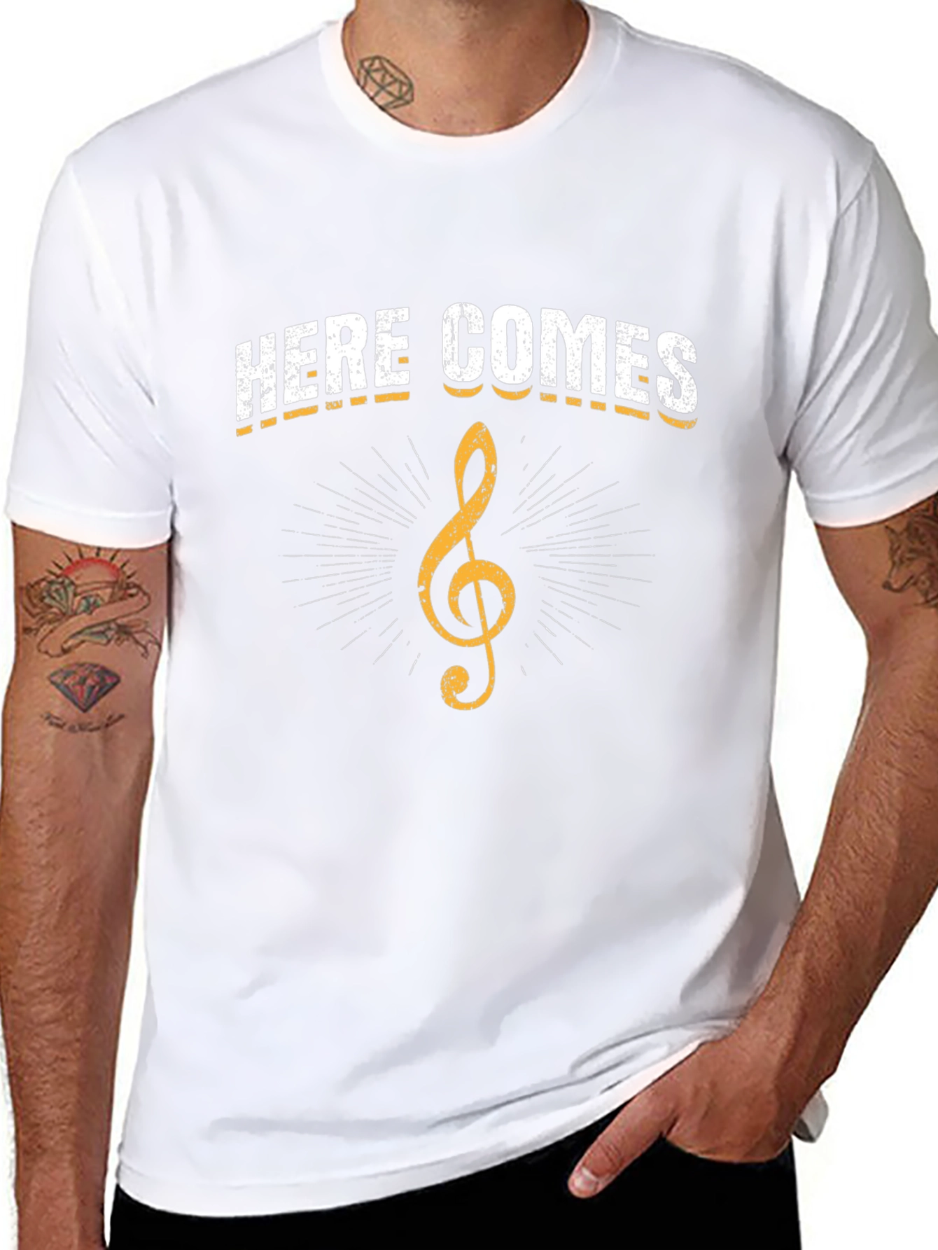 Here Comes Treble Clef Graphic T-Shirt