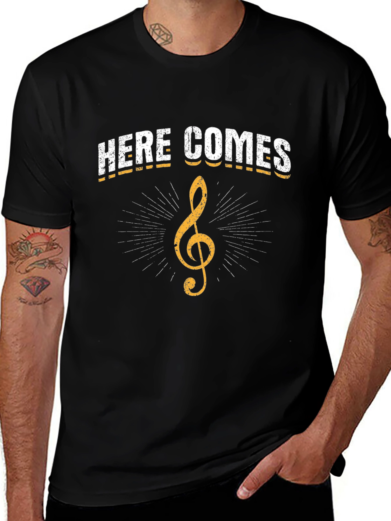 Here Comes Treble Clef Graphic T-Shirt