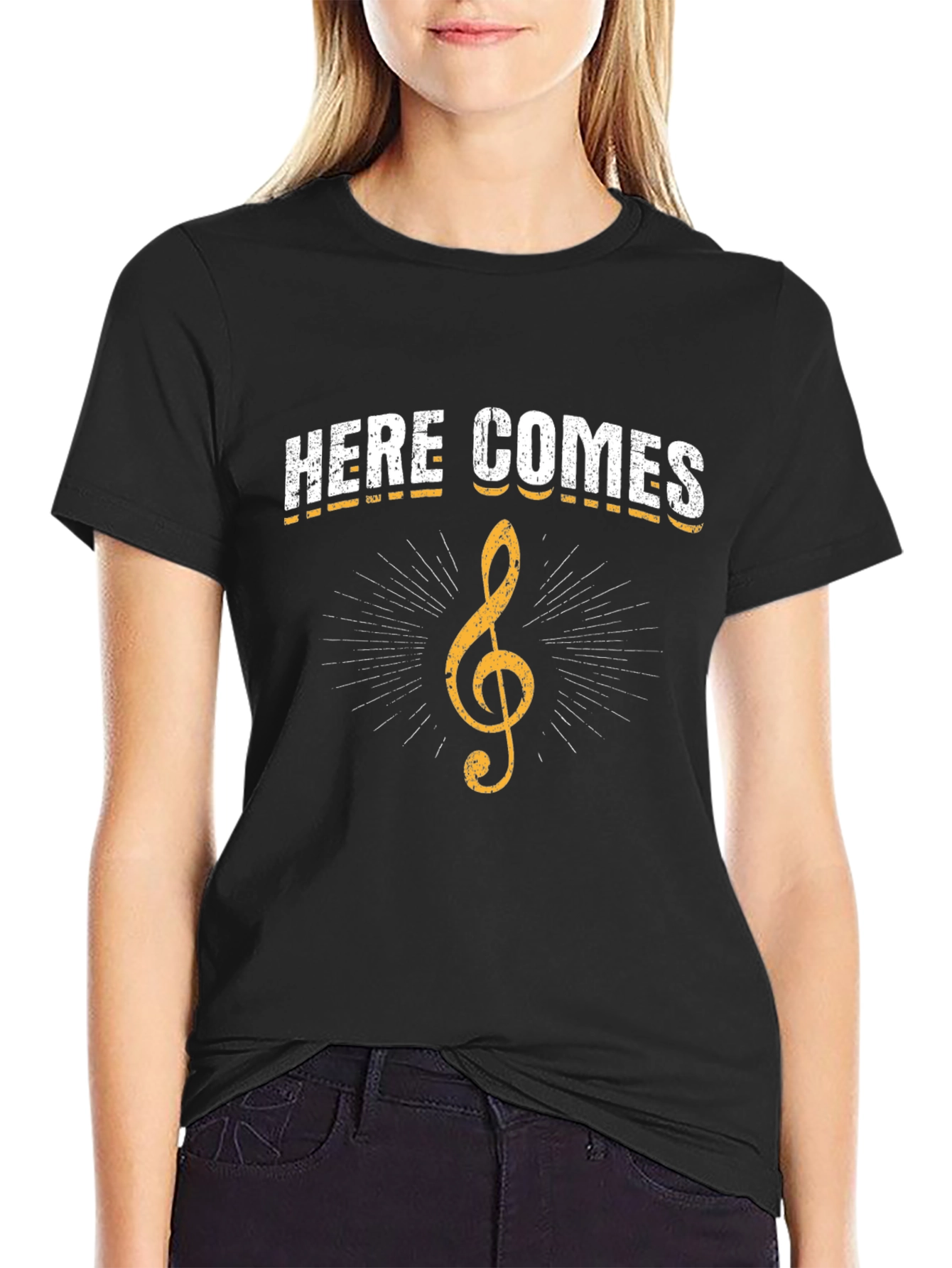Here Comes Treble Clef Graphic T-Shirt