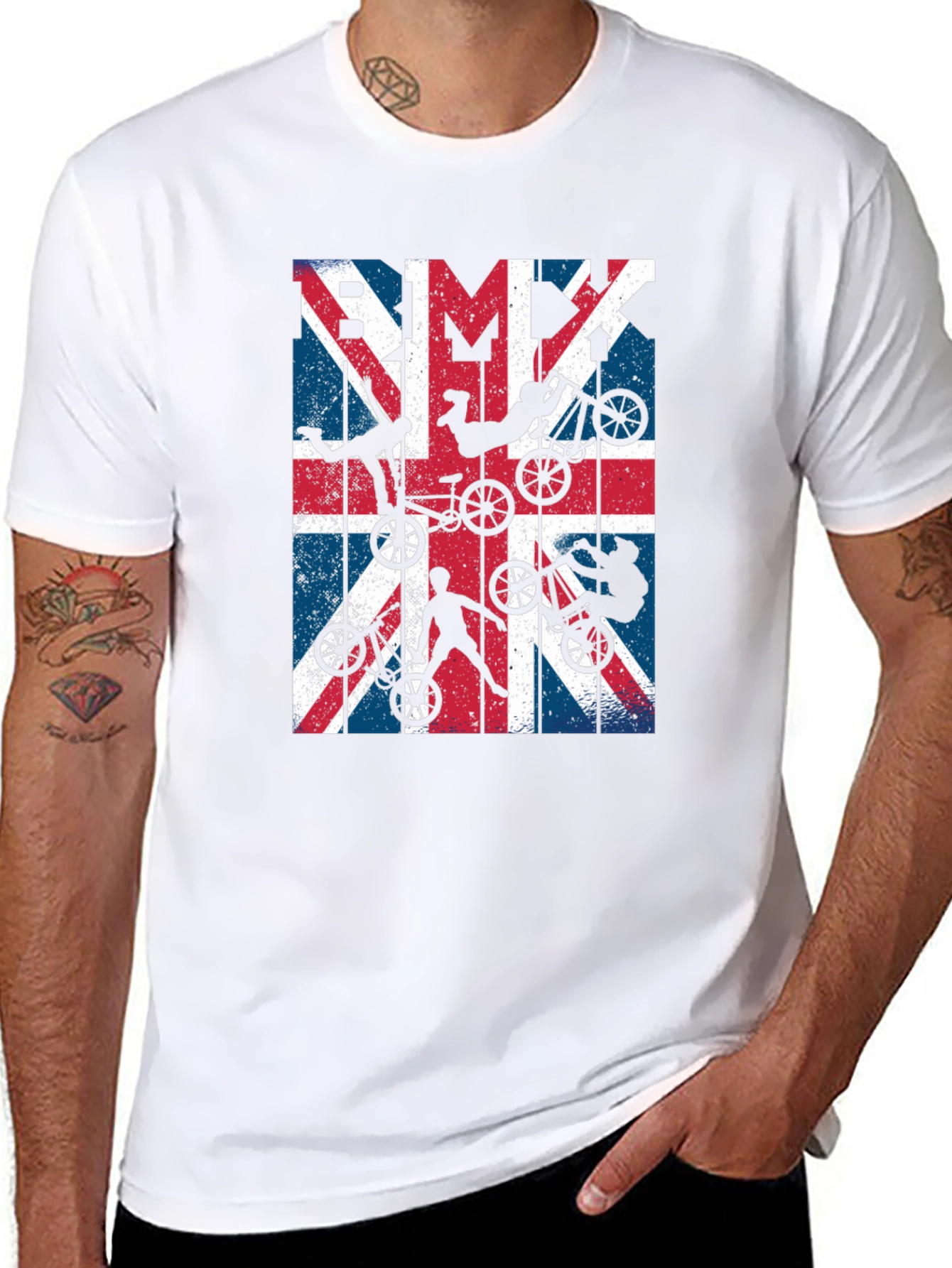 BMX Union Jack Graphic Tee - Black Cotton Blend