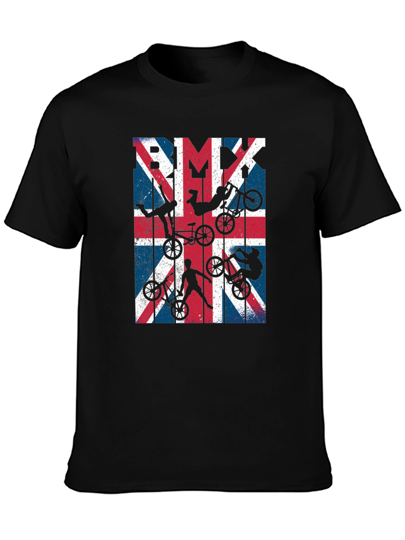 BMX Union Jack Graphic Tee - Black Cotton Blend