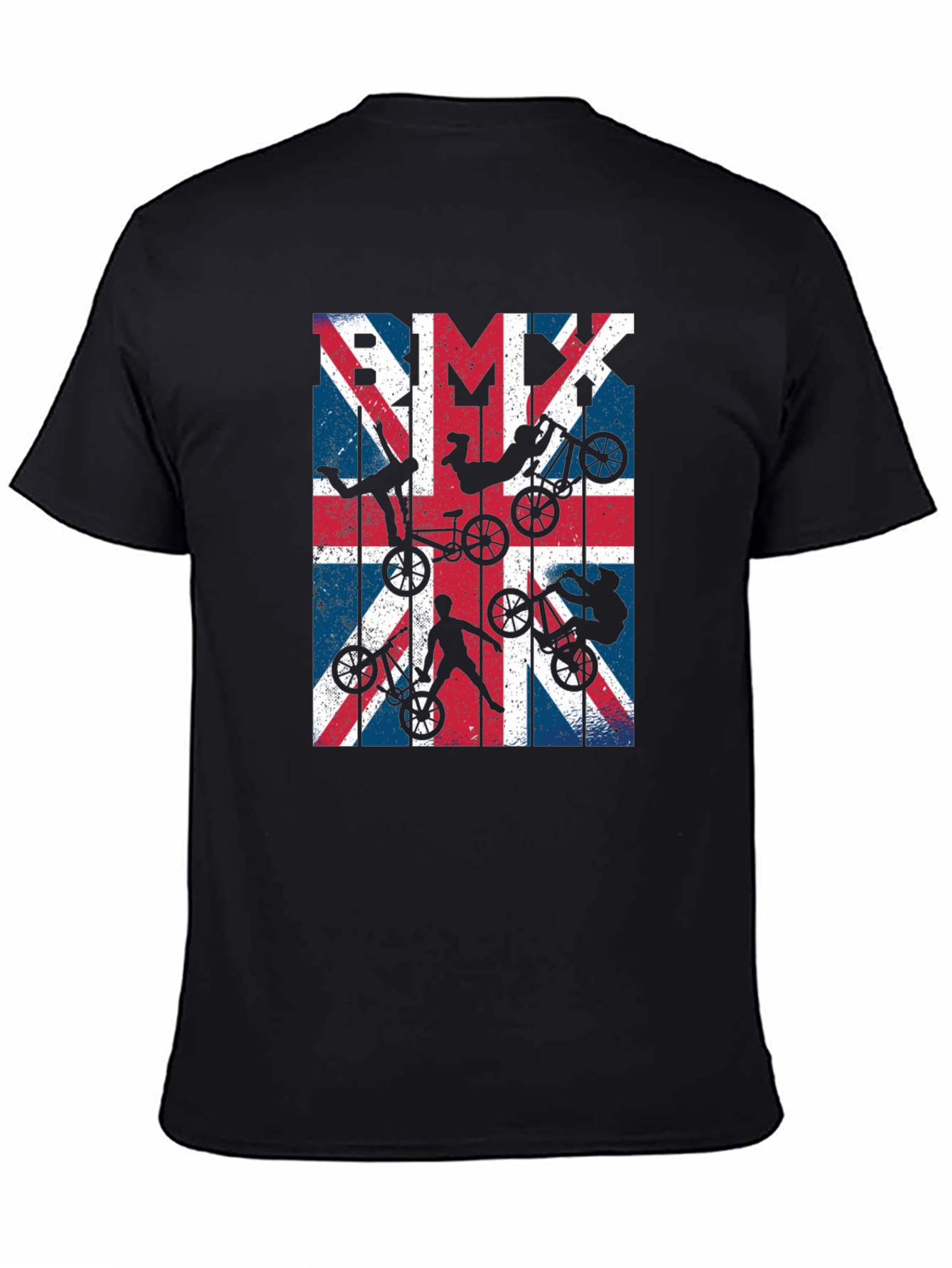 BMX Union Jack Graphic Tee - Black Cotton Blend