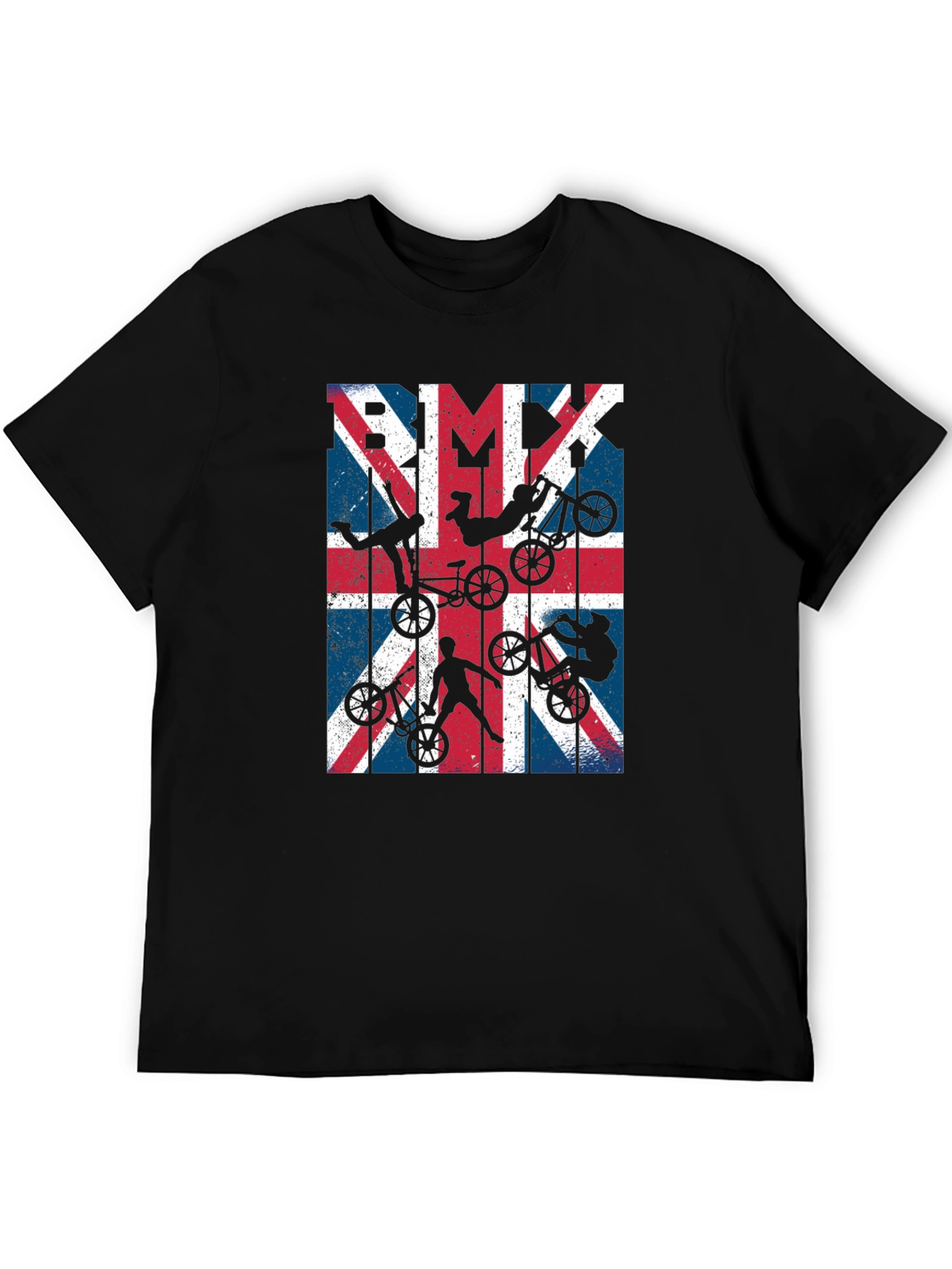 BMX Union Jack Graphic Tee - Black Cotton Blend