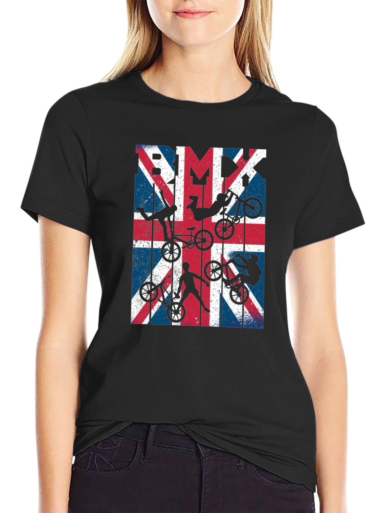 BMX Union Jack Graphic Tee - Black Cotton Blend