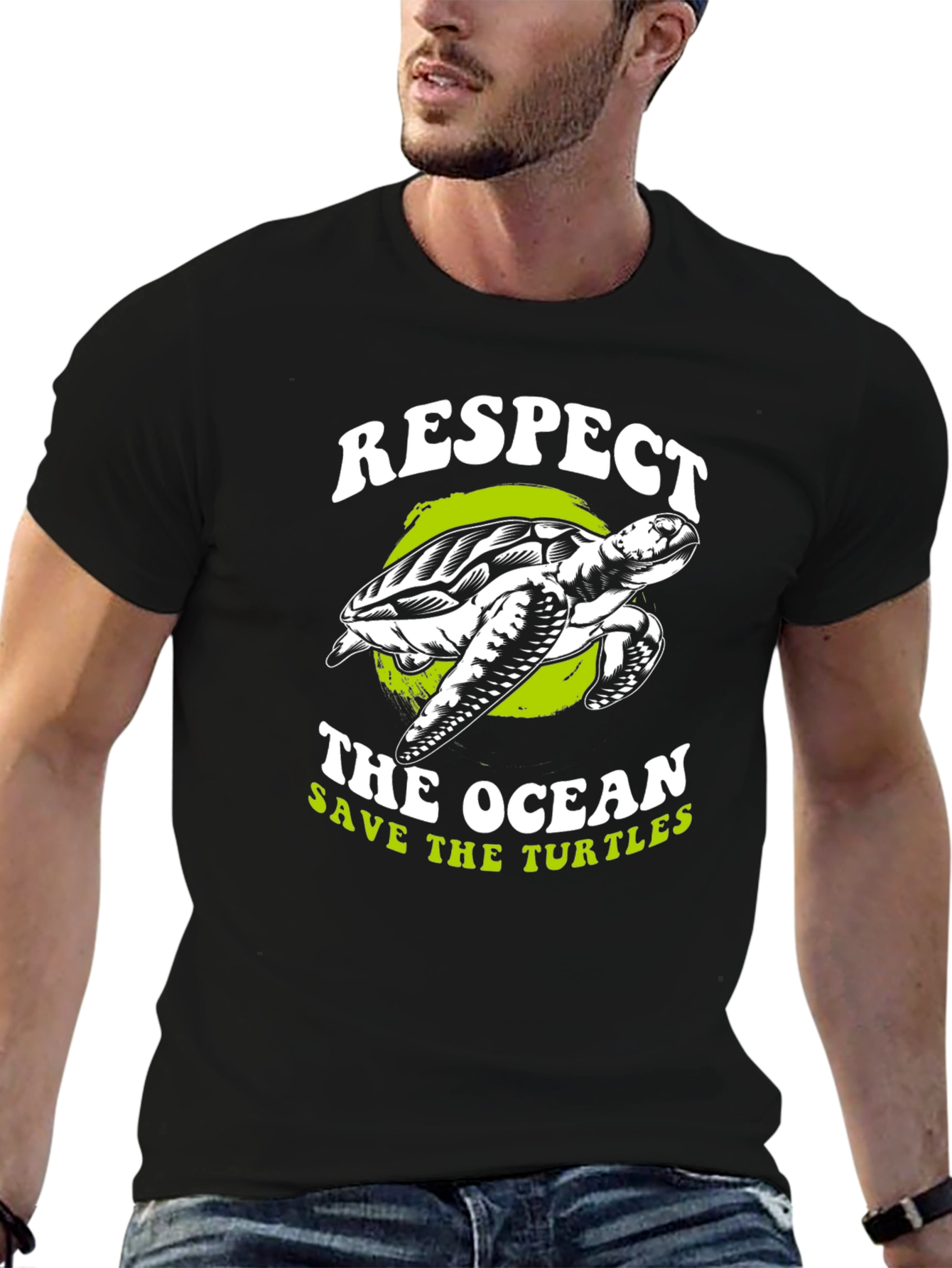 Respect The Ocean Save The Turtles Graphic Tee