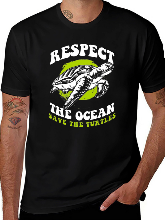 Respect The Ocean Save The Turtles Graphic Tee