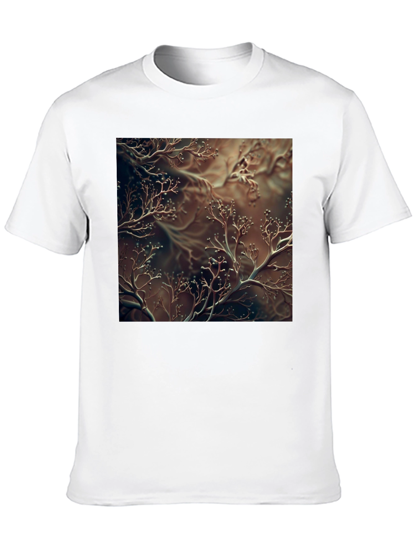 Unique Abstract Branch Design Black T-Shirt