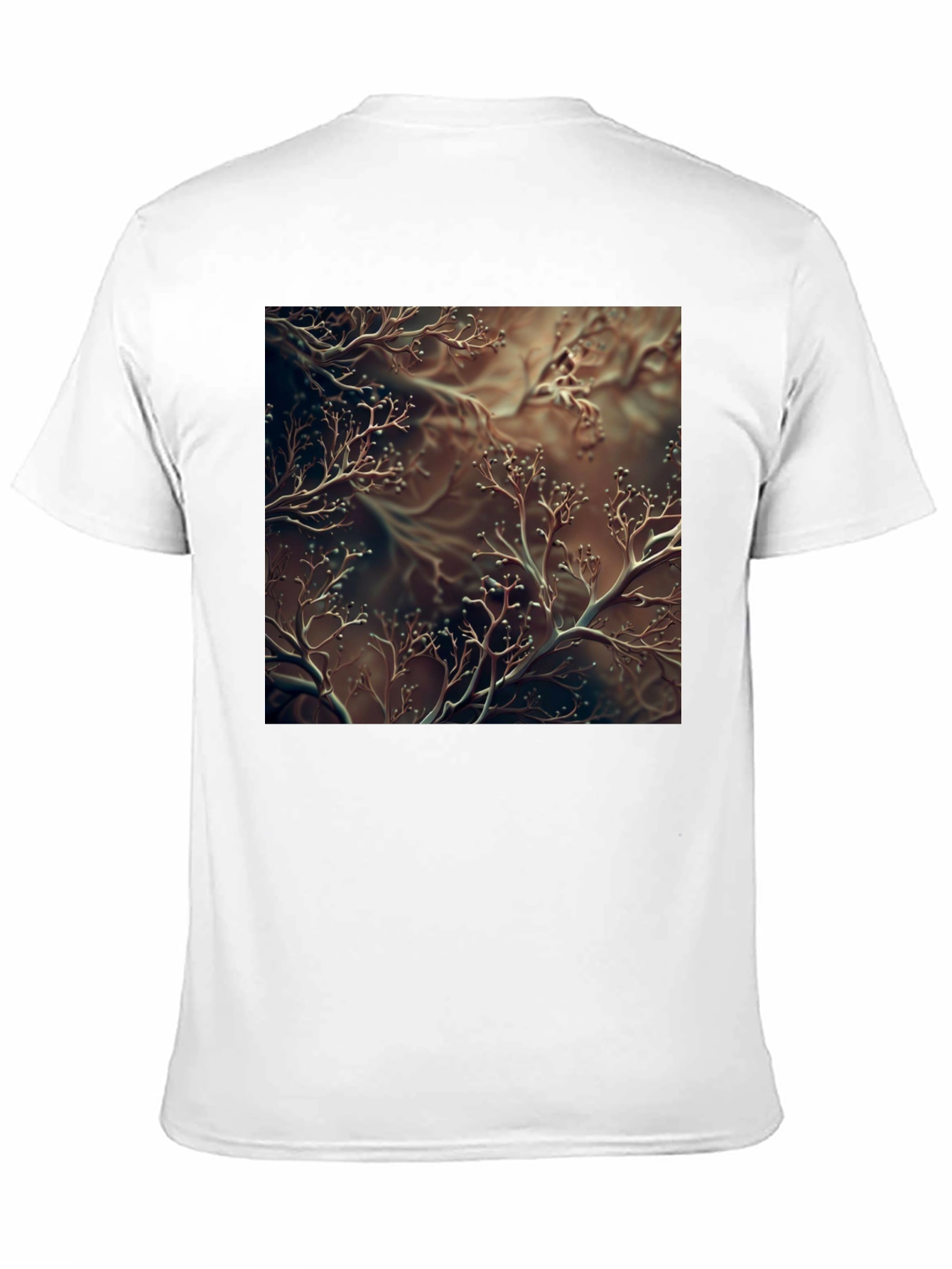Unique Abstract Branch Design Black T-Shirt