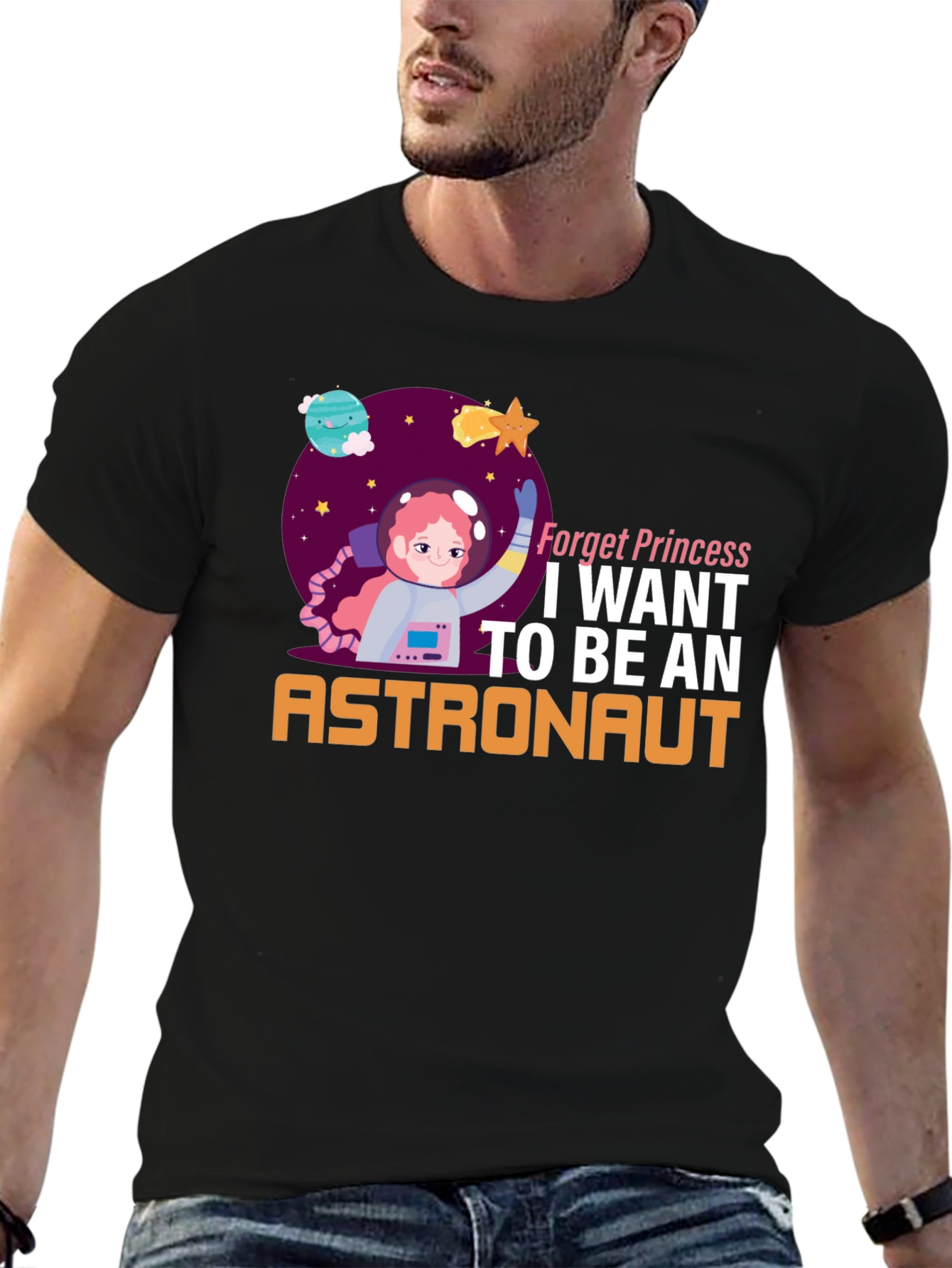 Forget Princess Astronaut Graphic T-Shirt