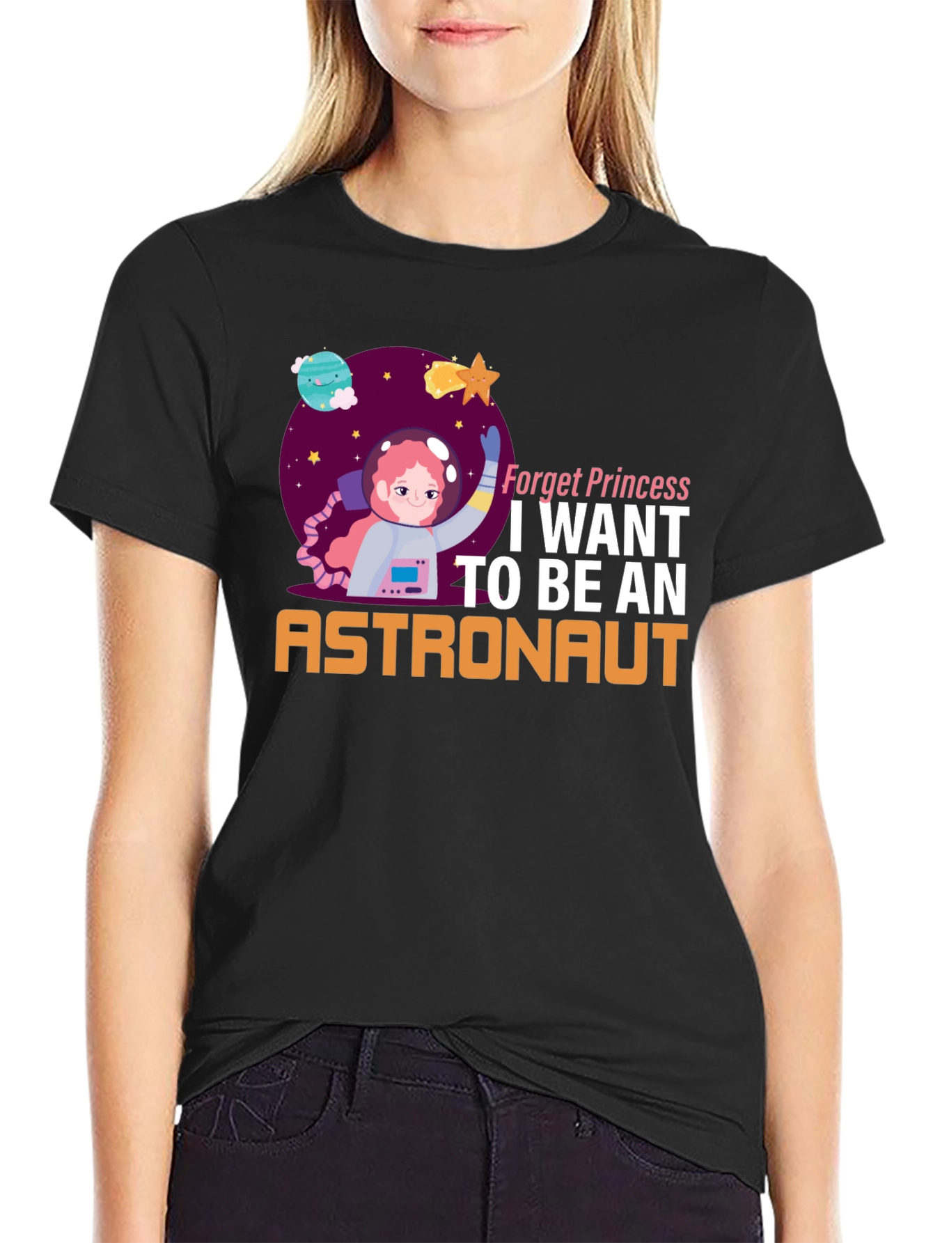 Forget Princess Astronaut Graphic T-Shirt