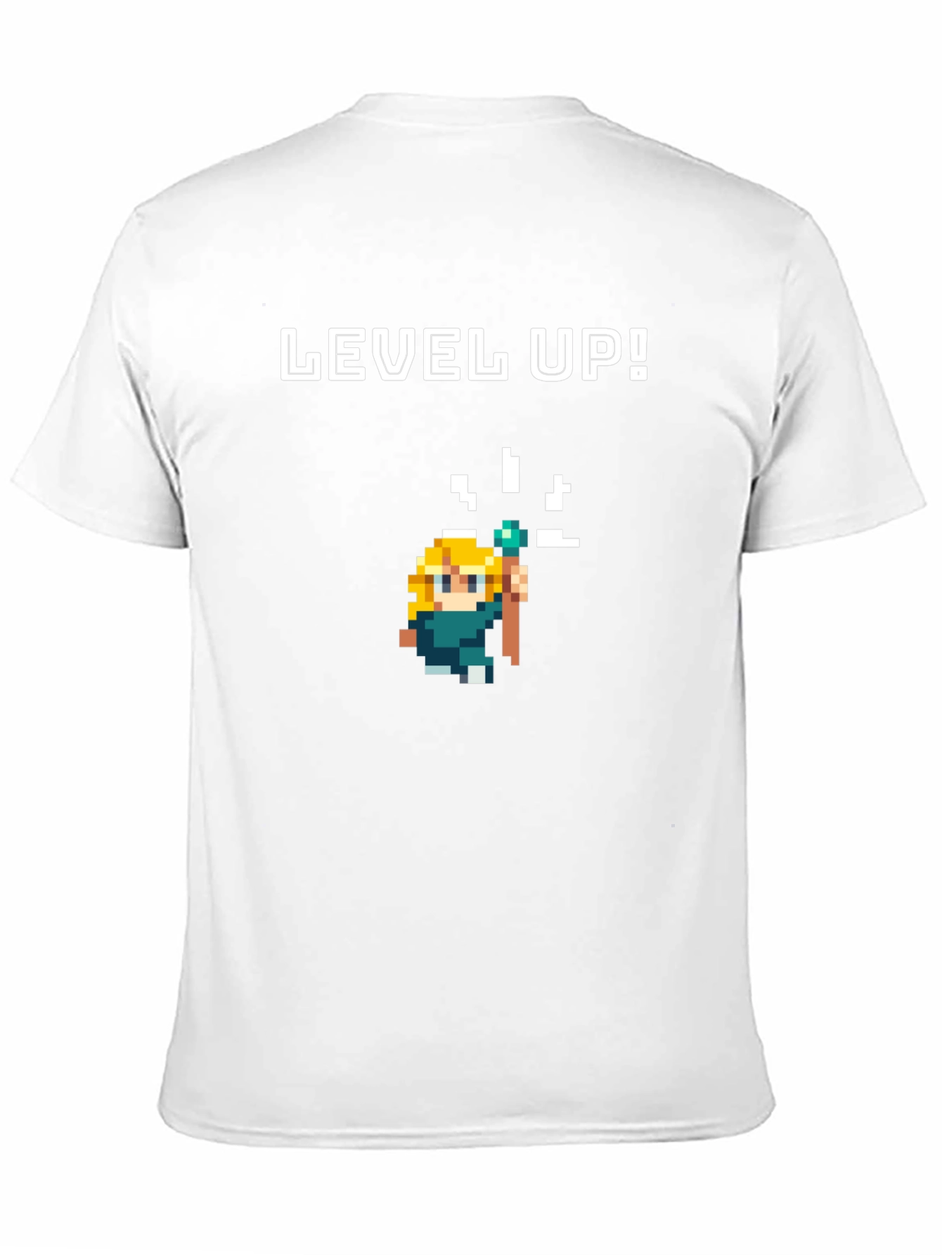 Level Up Pixel Art Black Graphic Tee