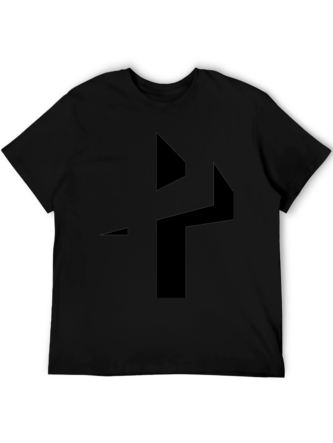 Abstract Geometric Design Black T-Shirt