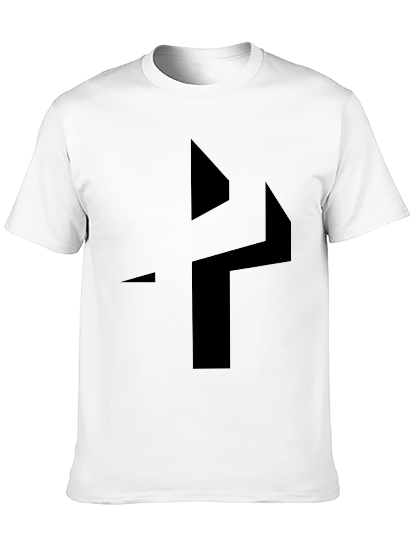 Abstract Geometric Design Black T-Shirt