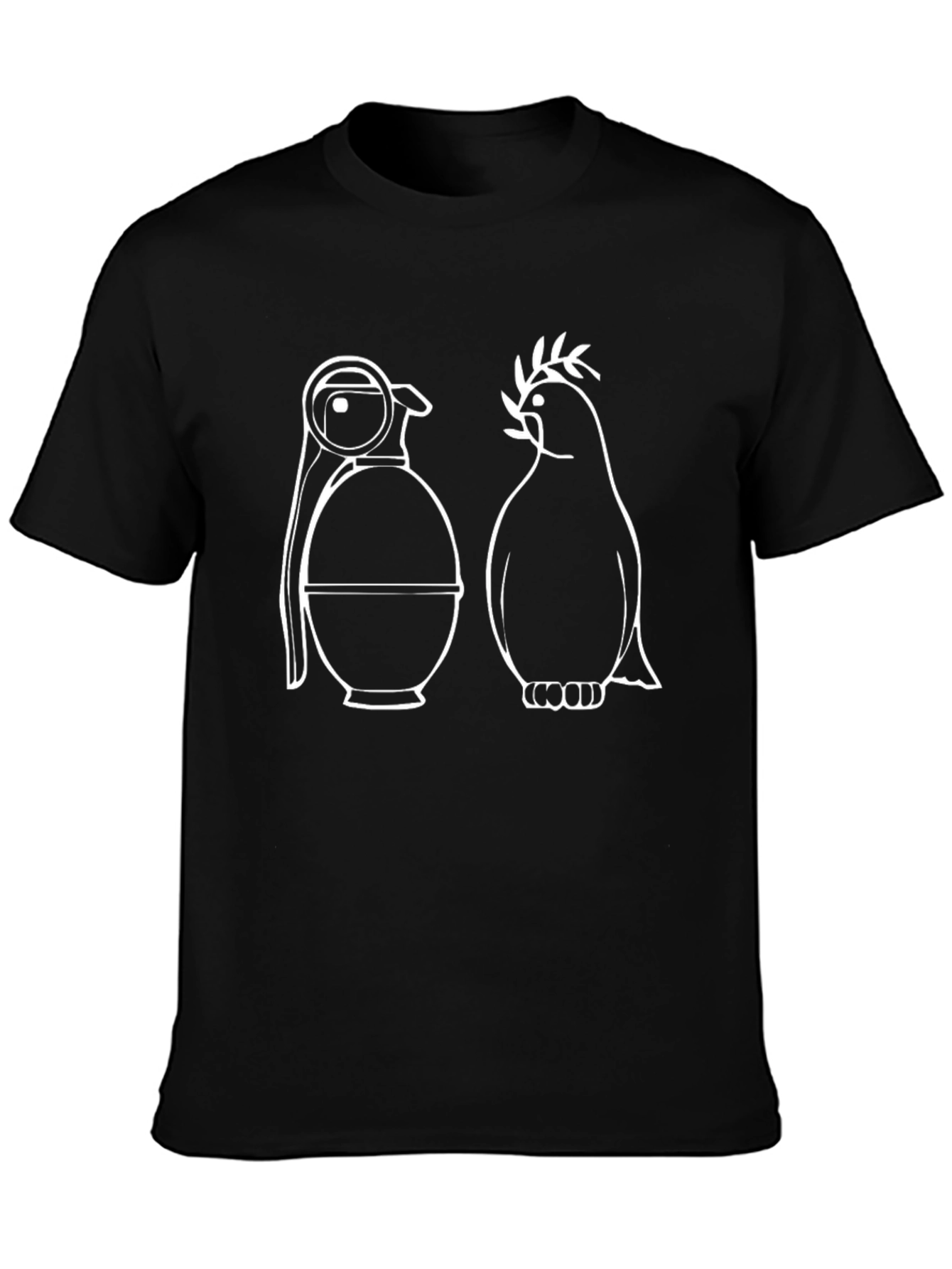 Peace & War T-Shirt: Grenade & Dove Graphic Tee