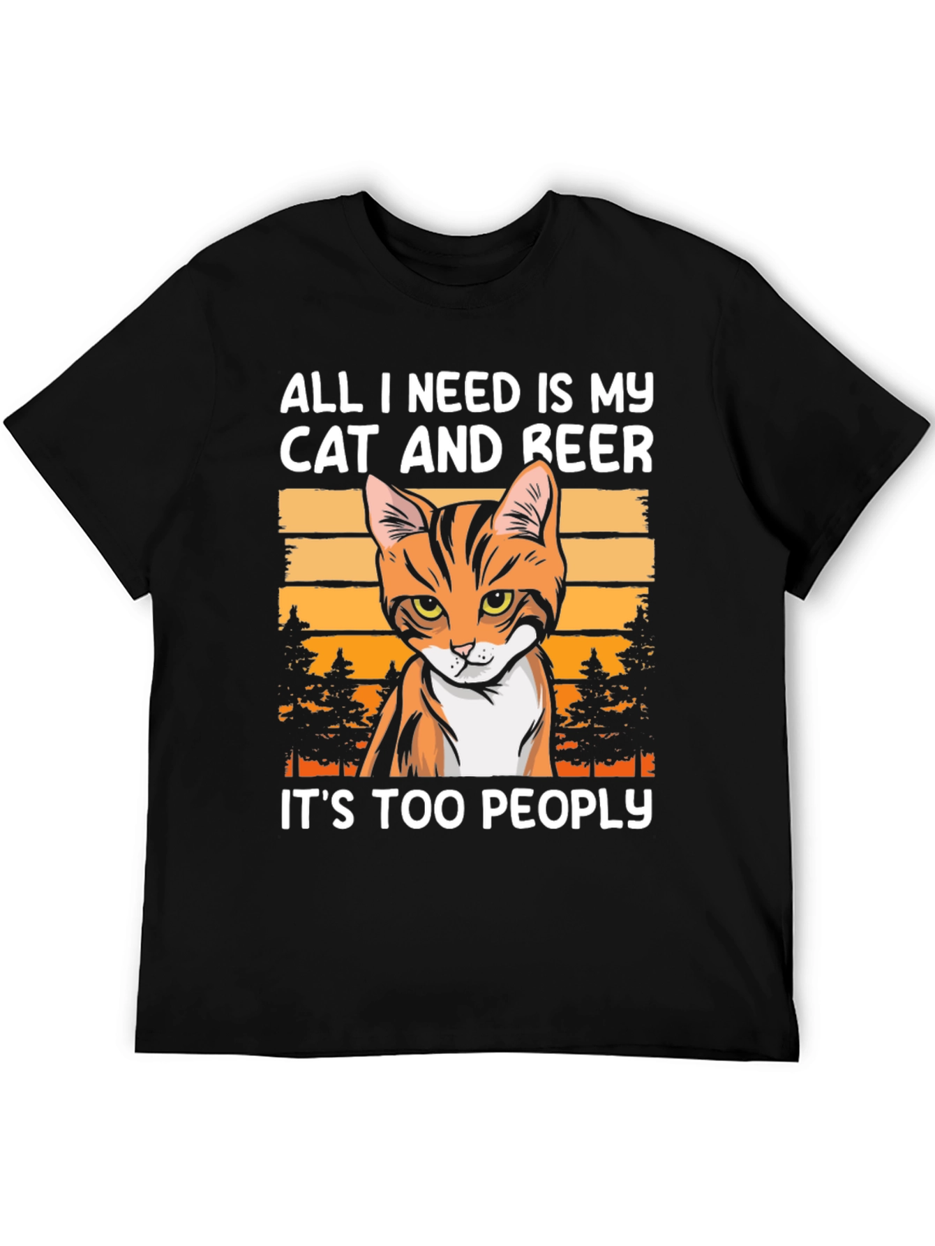 Cat and Beer T-Shirt: Introvert Humor Tee