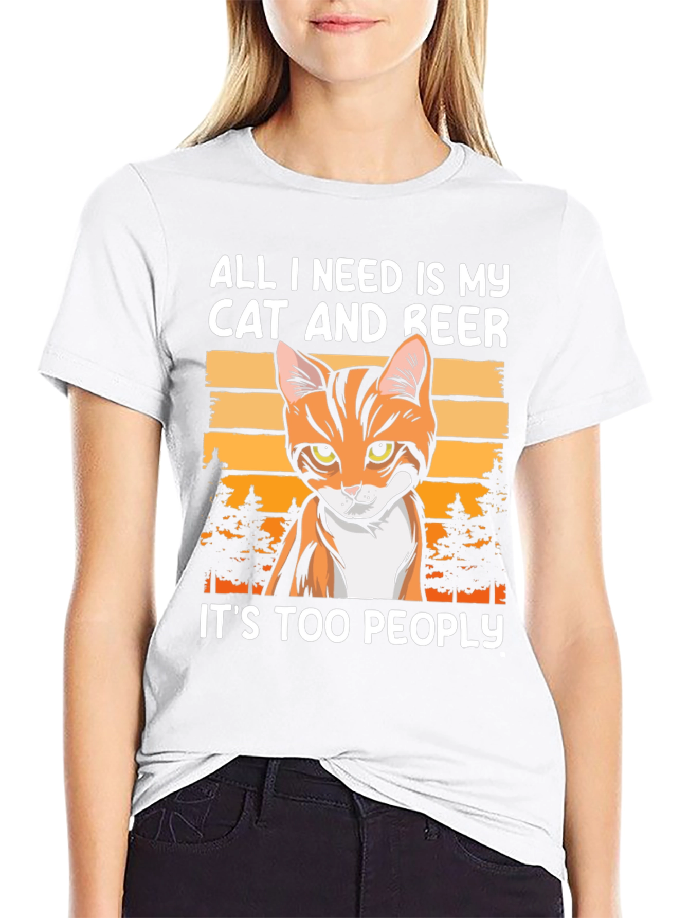 Cat and Beer T-Shirt: Introvert Humor Tee