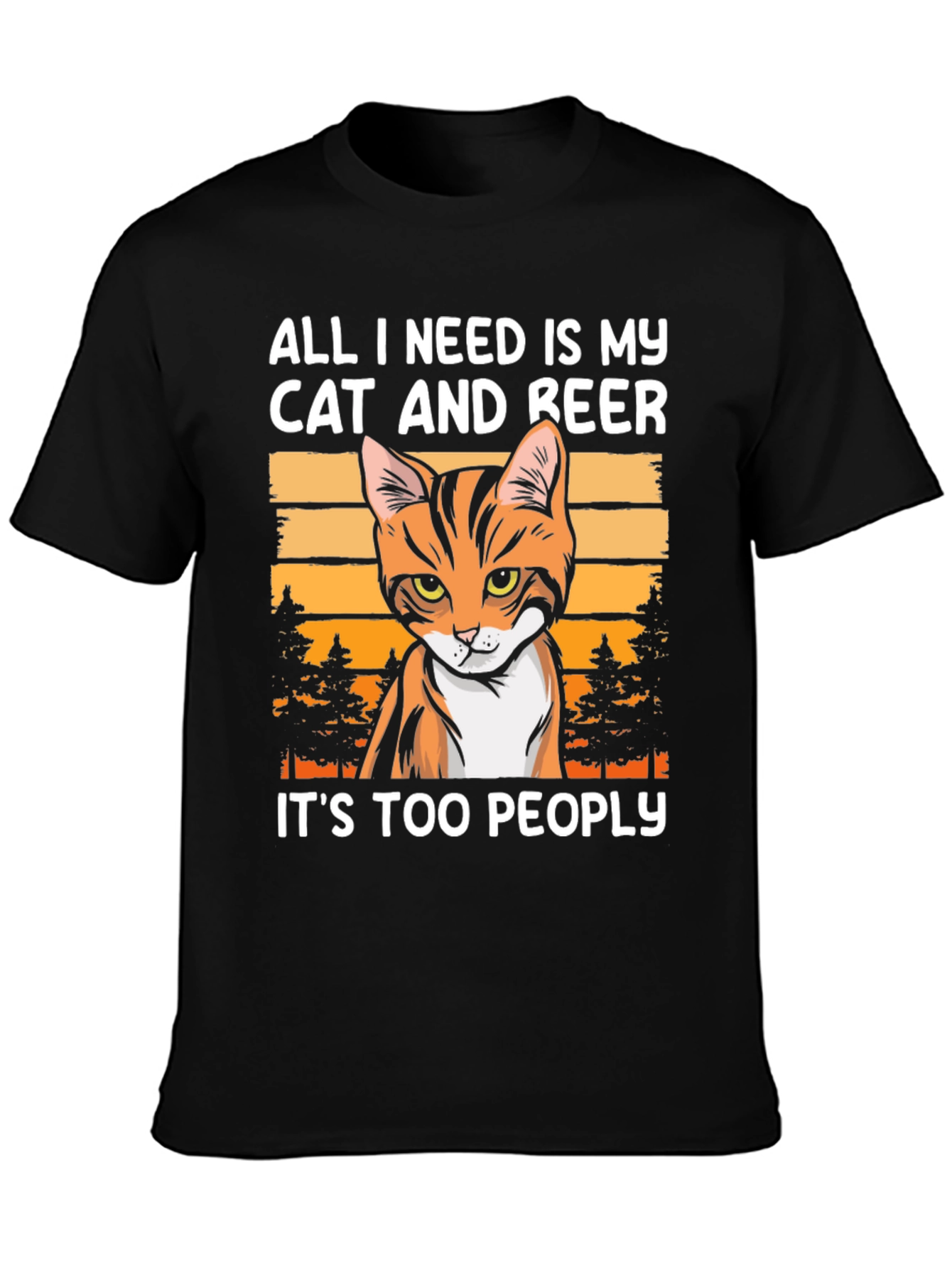 Cat and Beer T-Shirt: Introvert Humor Tee