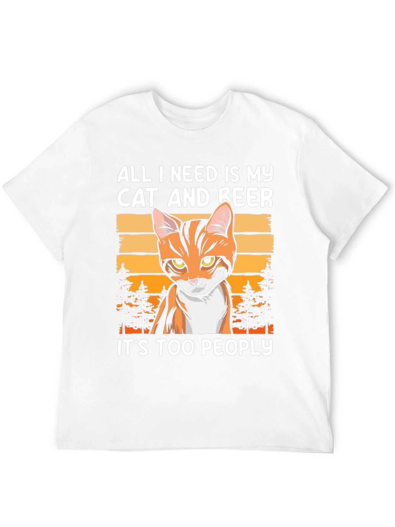 Cat and Beer T-Shirt: Introvert Humor Tee