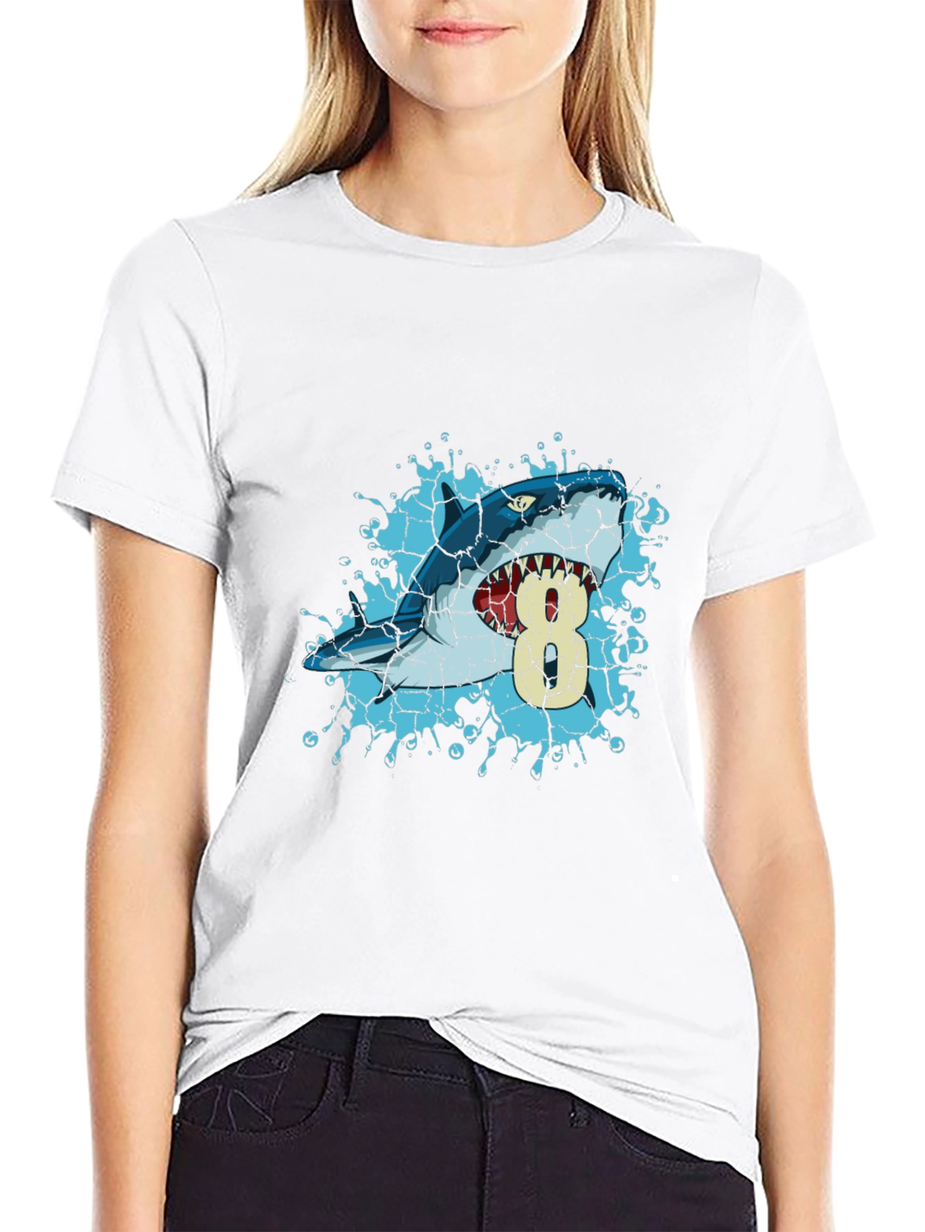 Shark Birthday T-Shirt - Number 8