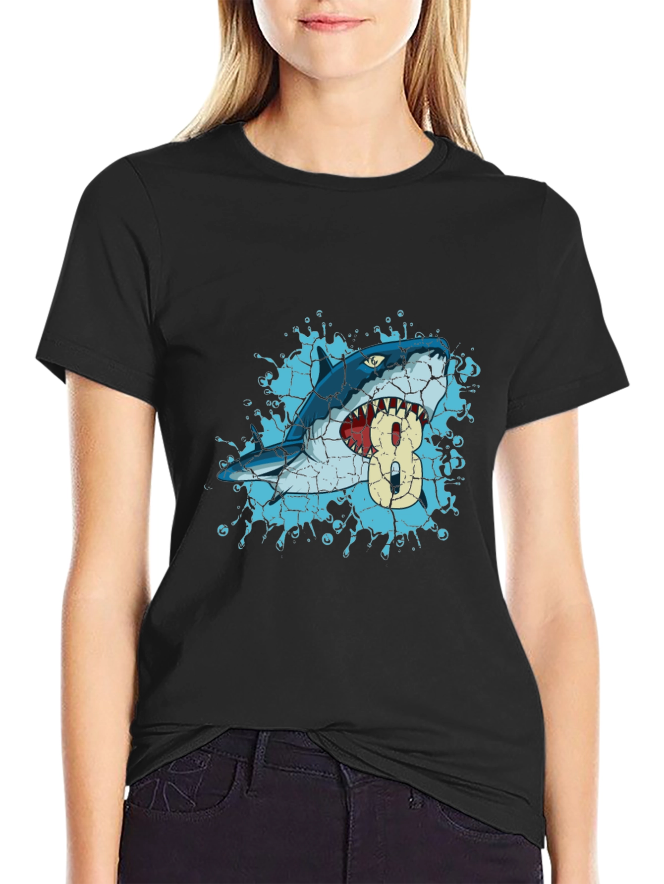 Shark Birthday T-Shirt - Number 8
