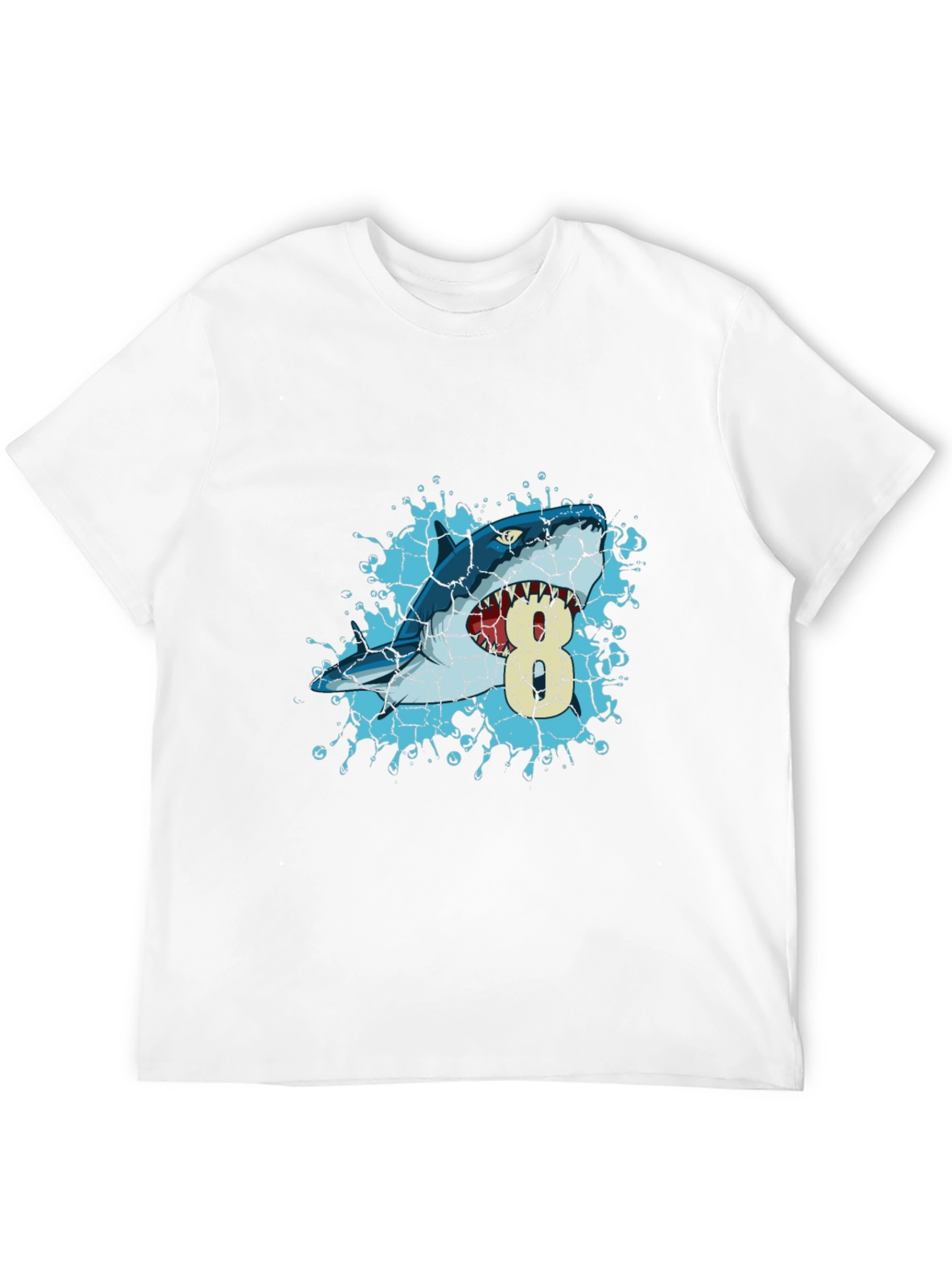 Shark Birthday T-Shirt - Number 8