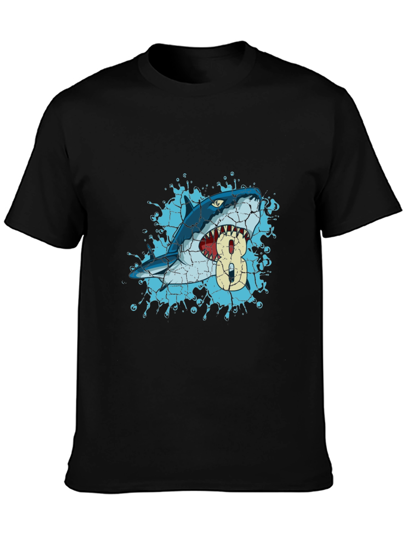Shark Birthday T-Shirt - Number 8