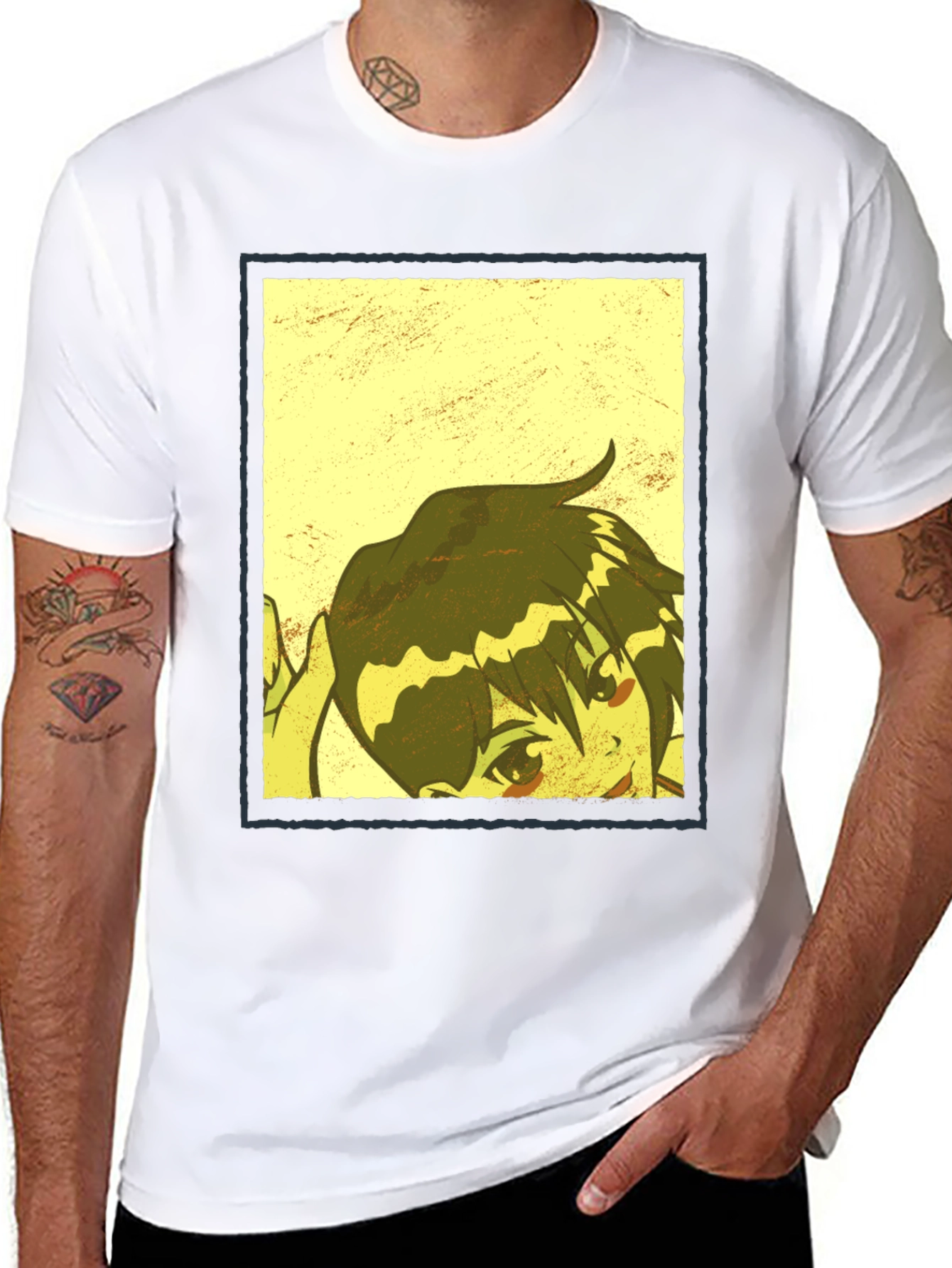 Anime Graphic Print Black T-Shirt