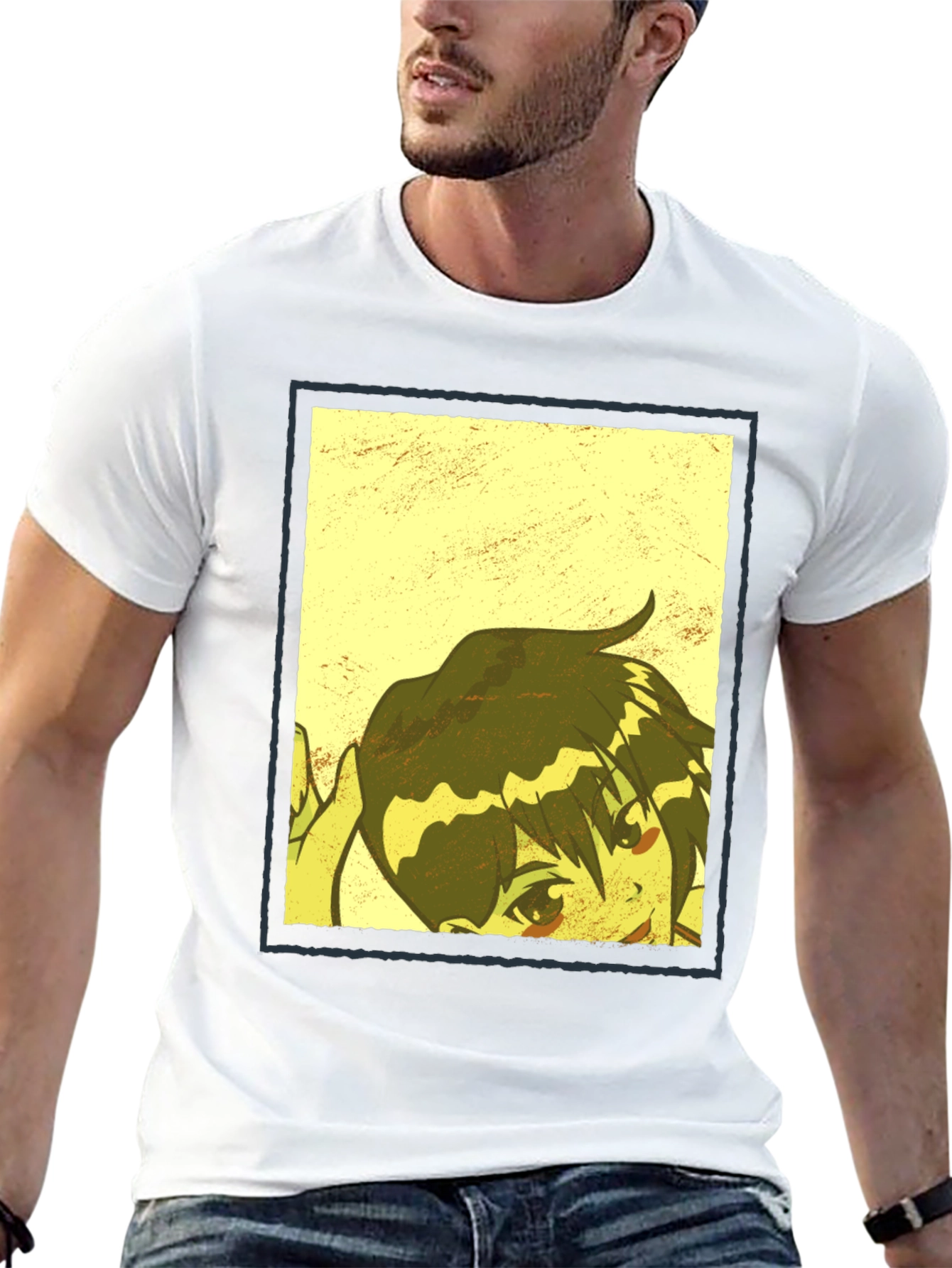 Anime Graphic Print Black T-Shirt