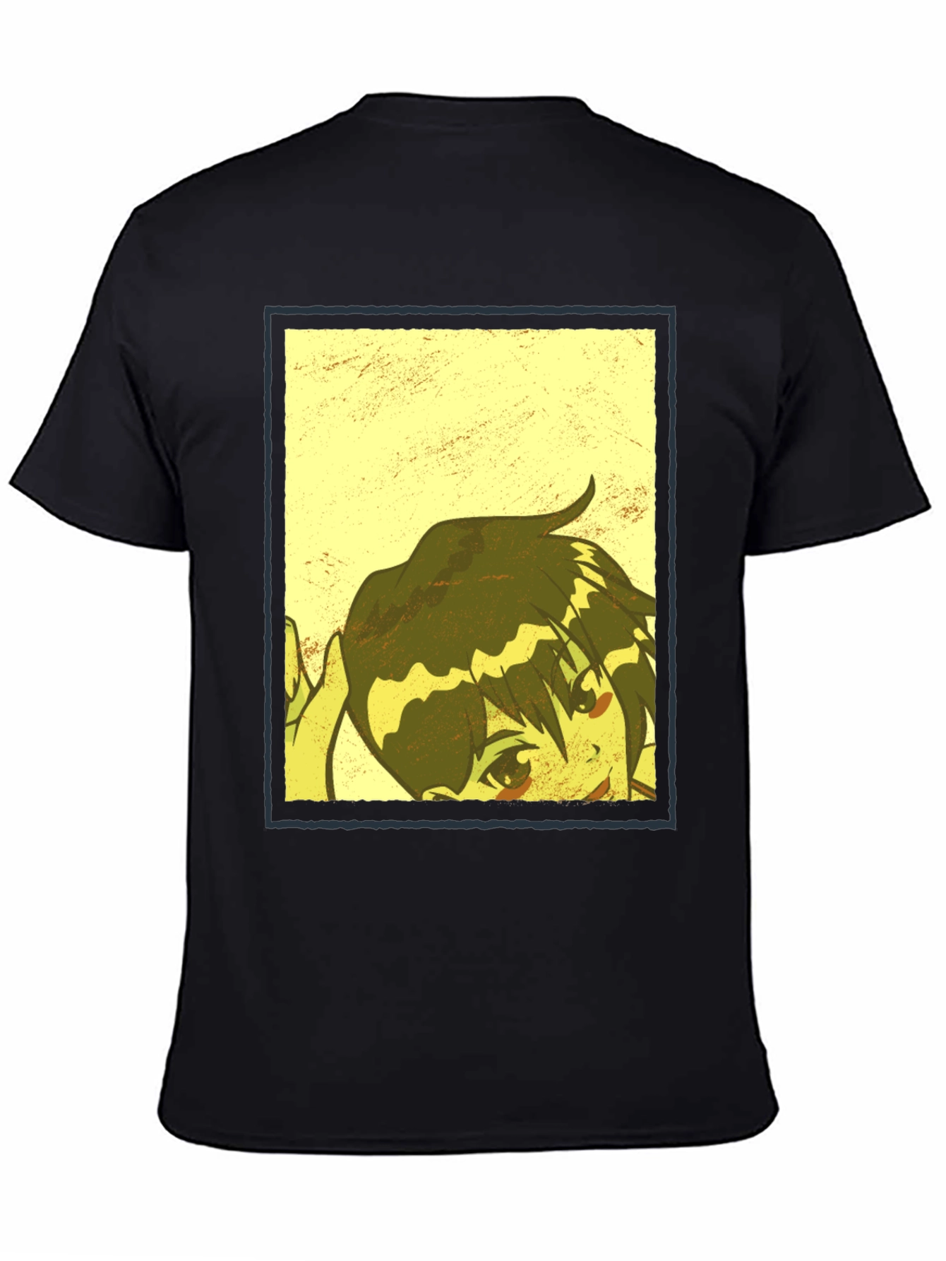 Anime Graphic Print Black T-Shirt