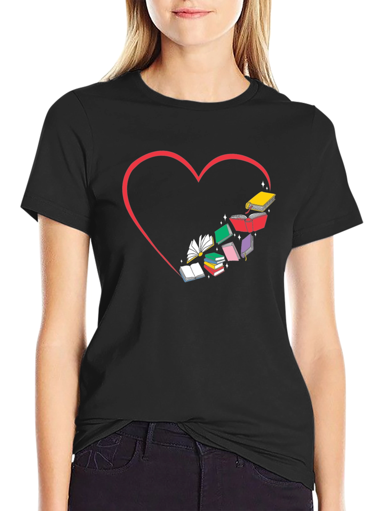Book Lover Heart T-Shirt