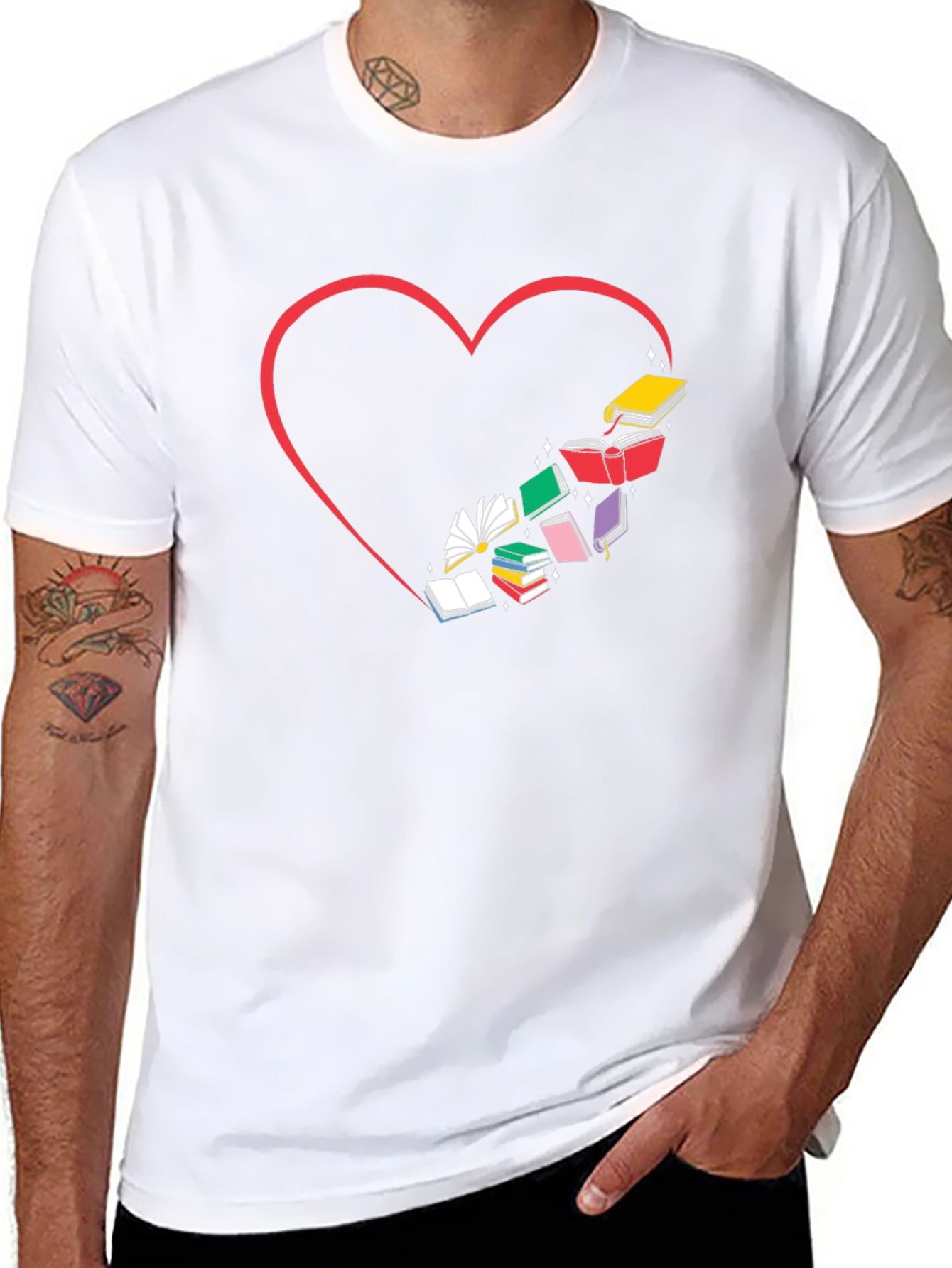 Book Lover Heart T-Shirt
