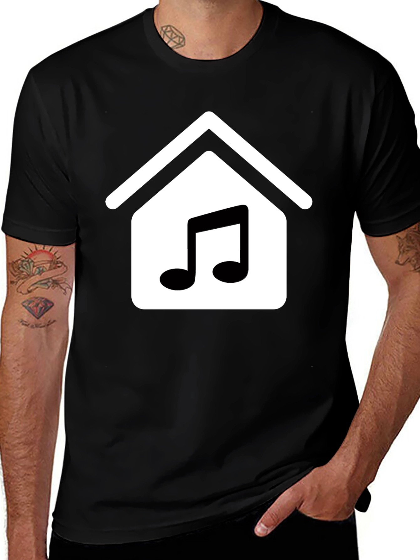 Music House Black T-Shirt - Stylish and Comfortable