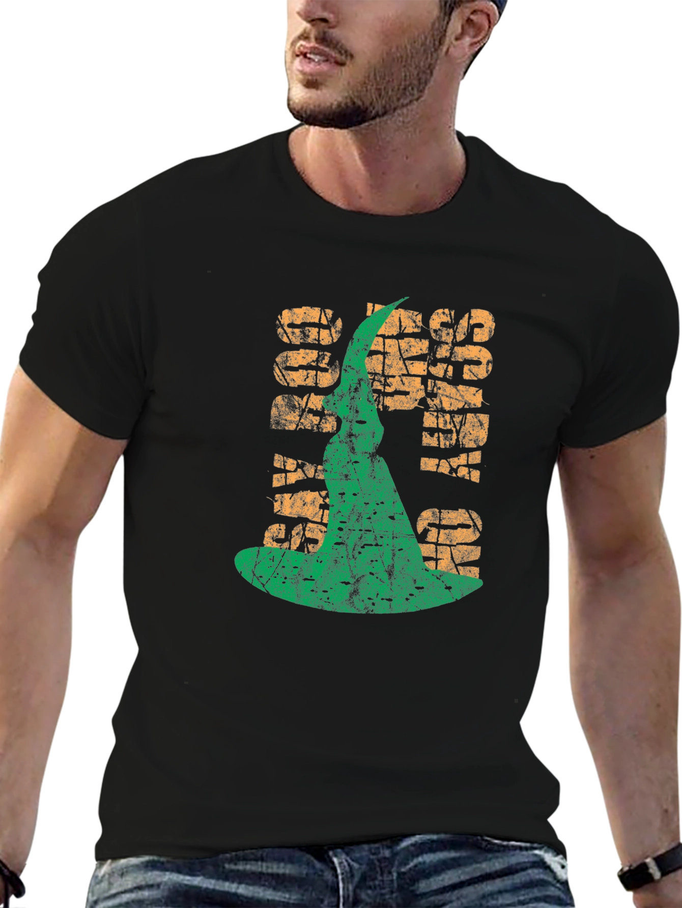 Spooky Vibes T-Shirt - Halloween Witch Hat Graphic Tee