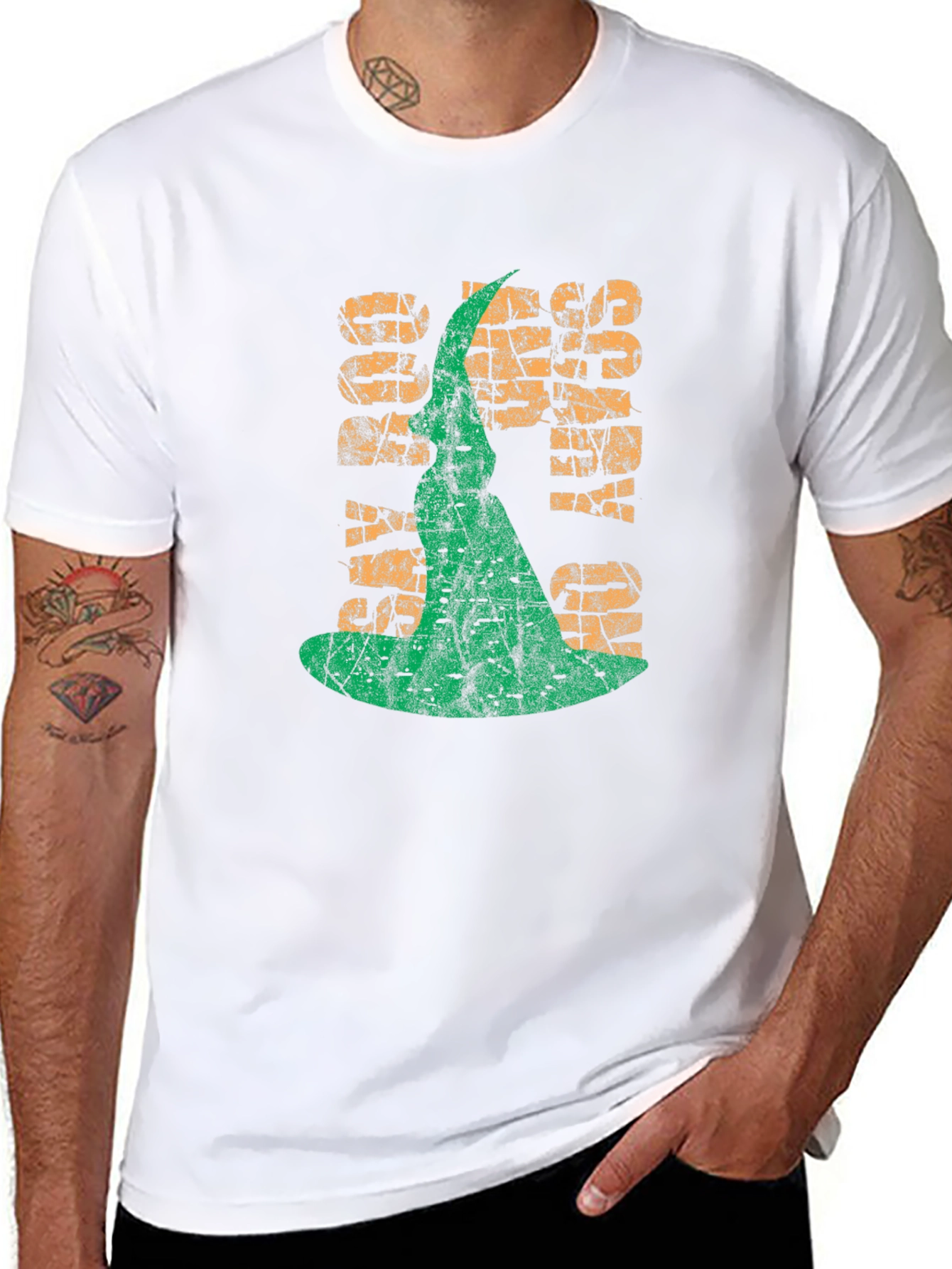 Spooky Vibes T-Shirt - Halloween Witch Hat Graphic Tee