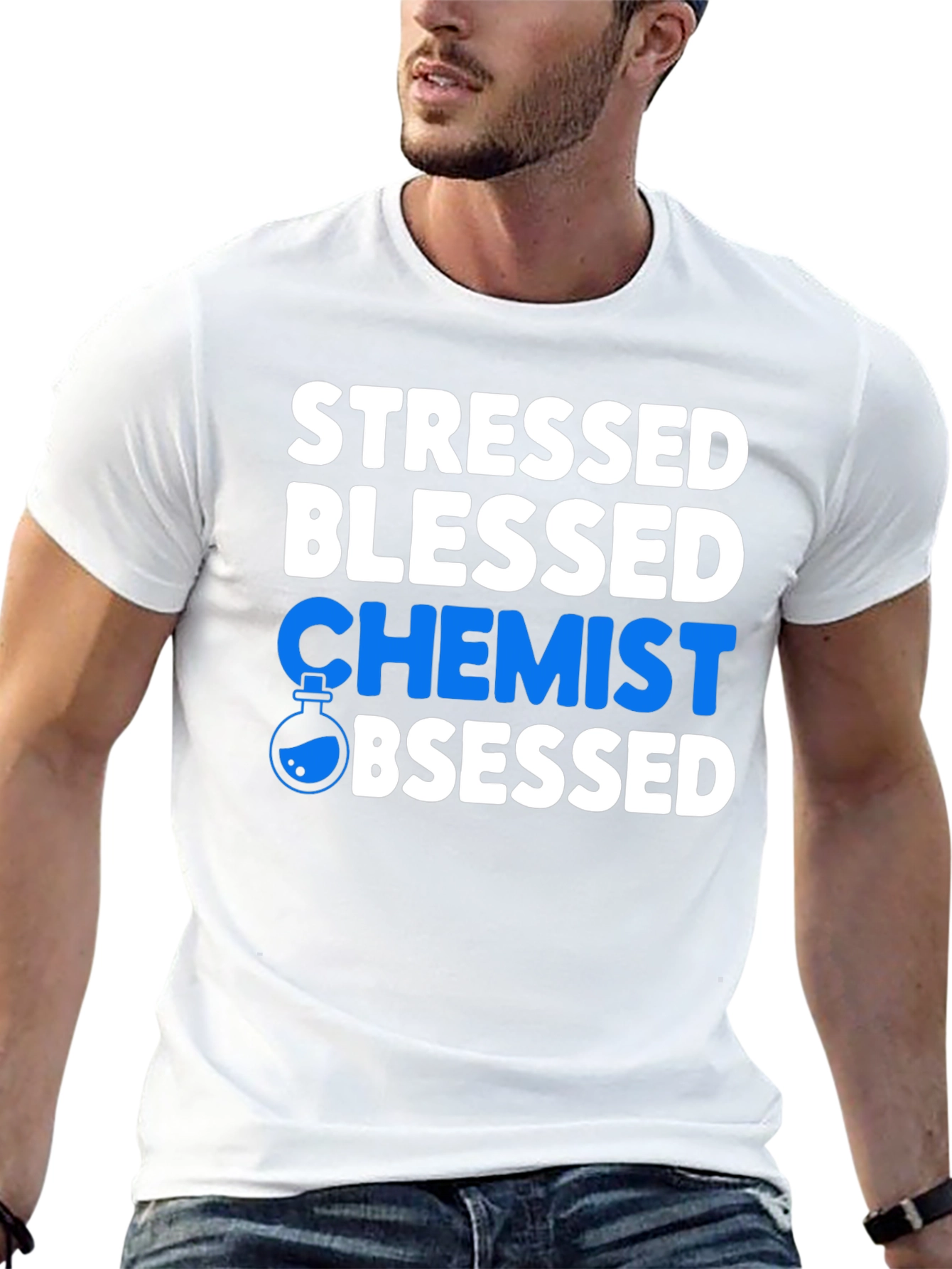 Stressed Blessed Chemist Obsessed Graphic T-Shirt