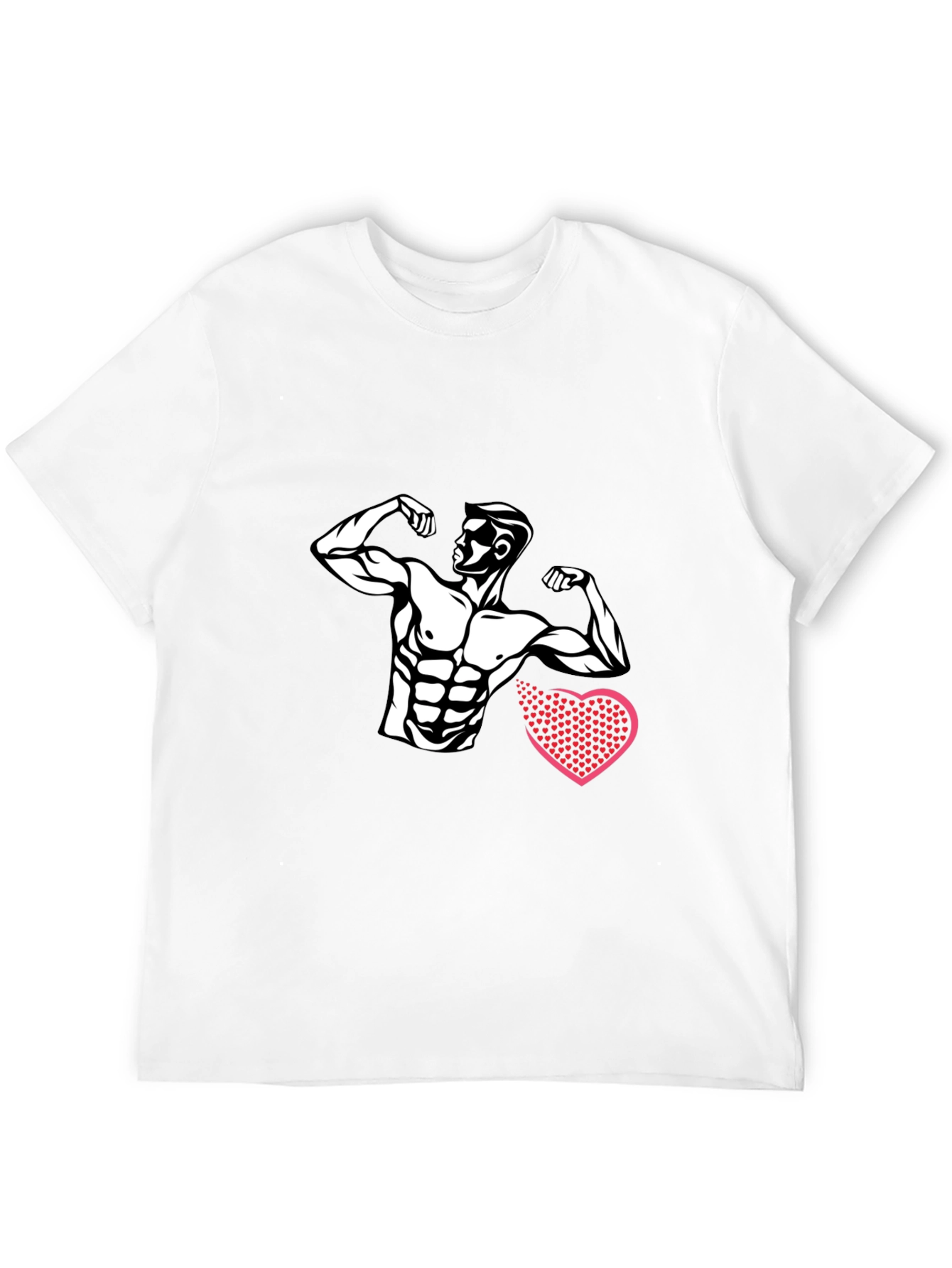 Muscle Man Heart Graphic Tee - Black