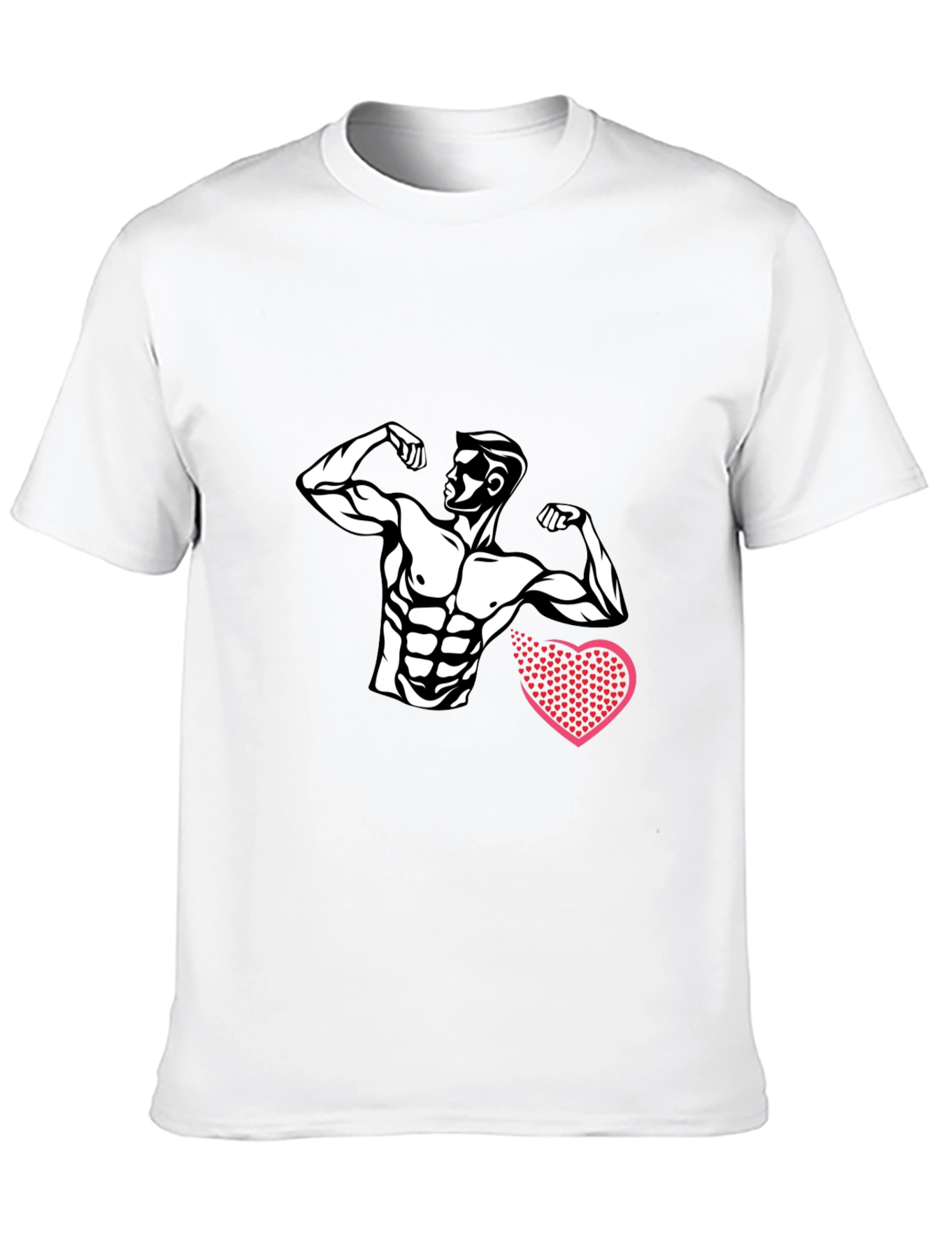 Muscle Man Heart Graphic Tee - Black