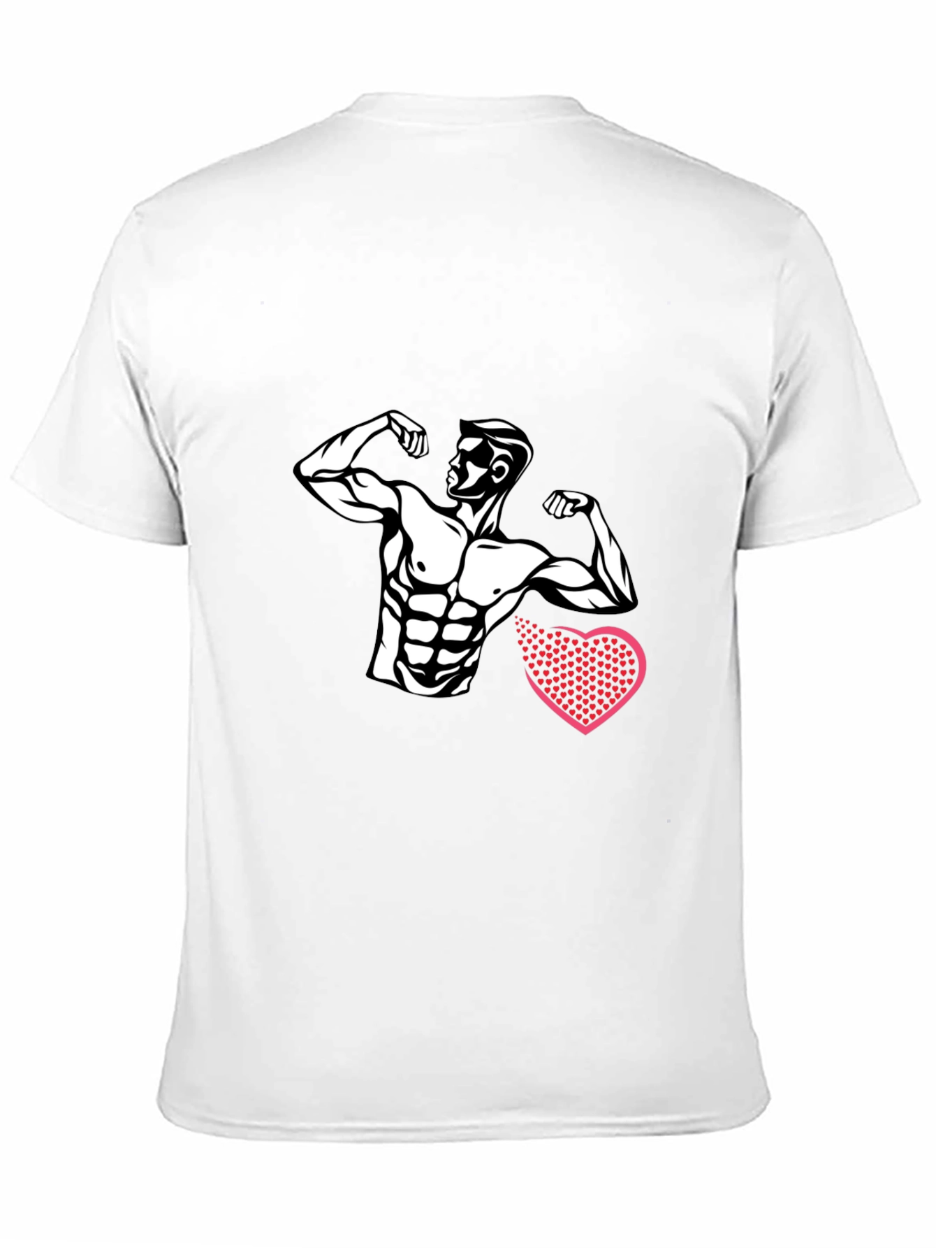 Muscle Man Heart Graphic Tee - Black