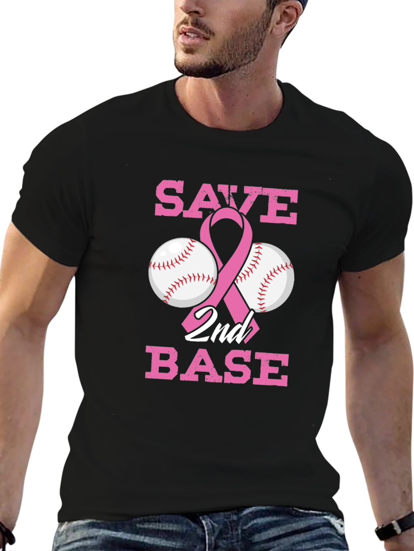 Save 2nd Base Breast Cancer Awareness T-Shirt
